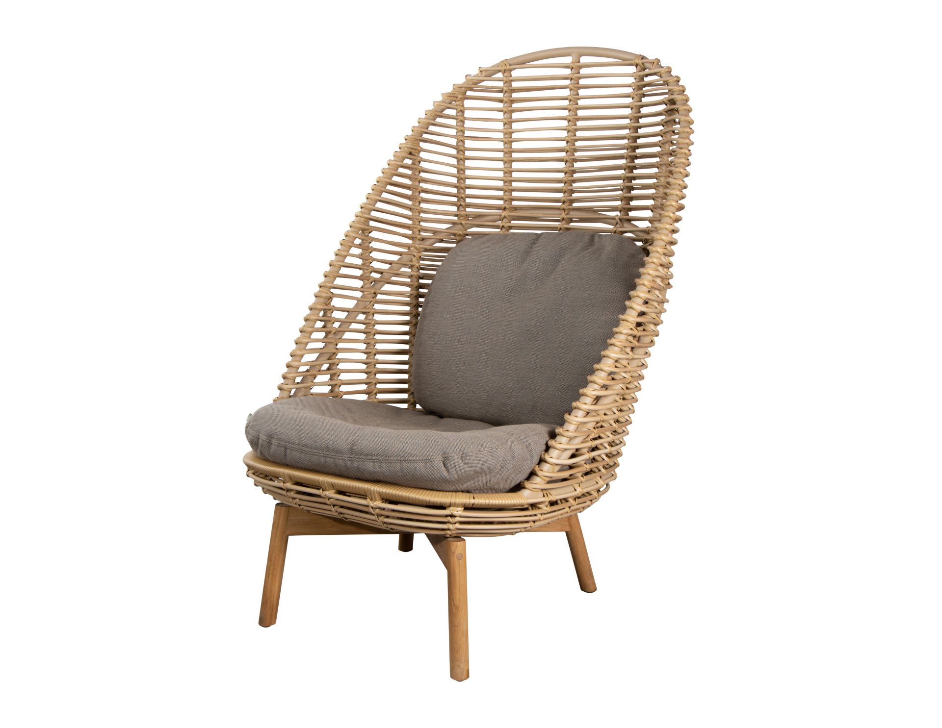 Fauteuil Hive Highback avec pieds en teck Cane-Line
