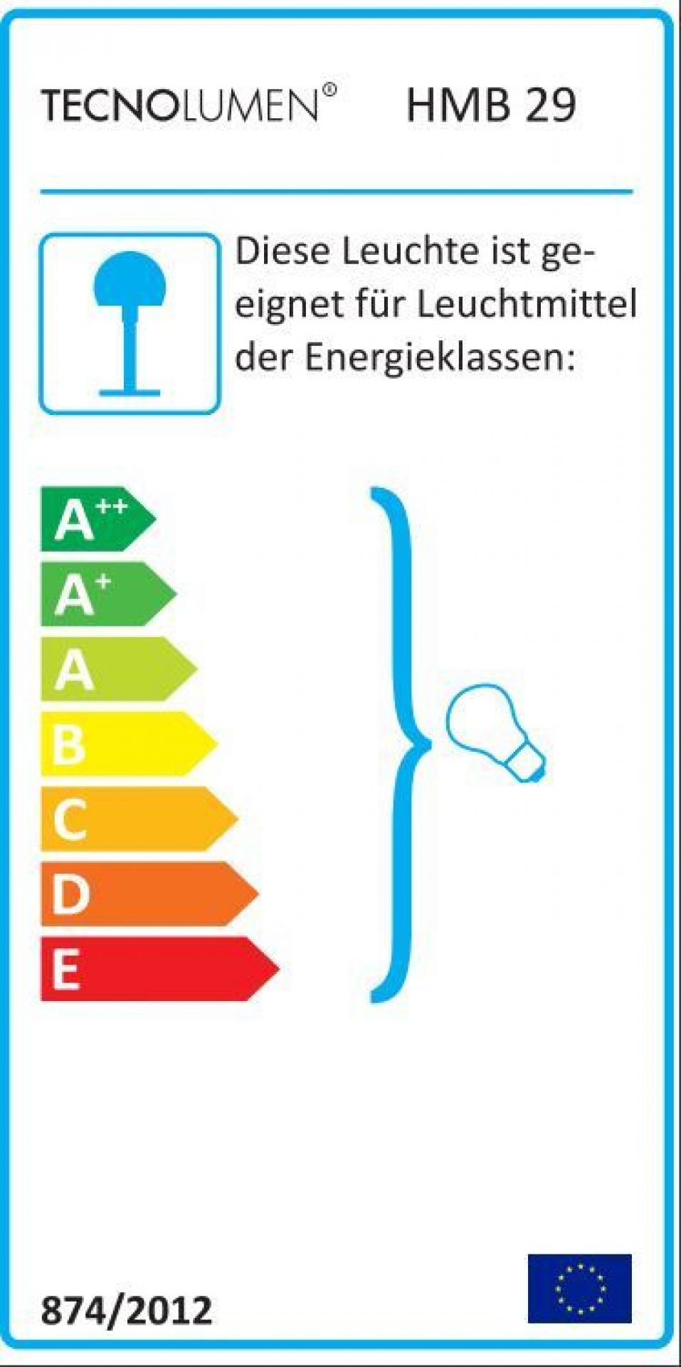 HMB 29 / HMB29 Lumiere Pendant avec Ballon en verre Tecnolumen 40 cm