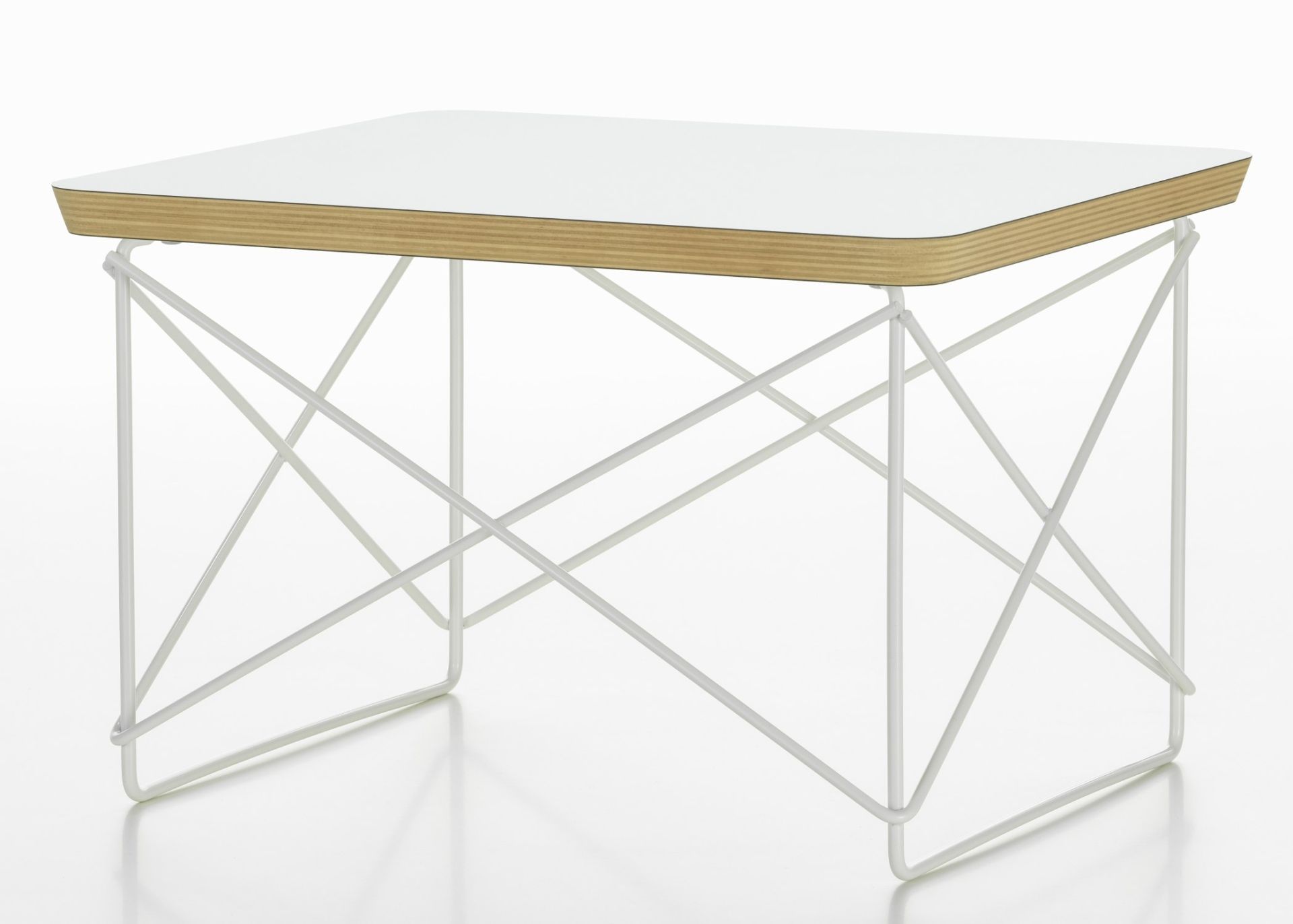 Occasional Table LTR Table d'appoint HPL Blanc Vitra Fil d'acier blanc revêtu par poudre