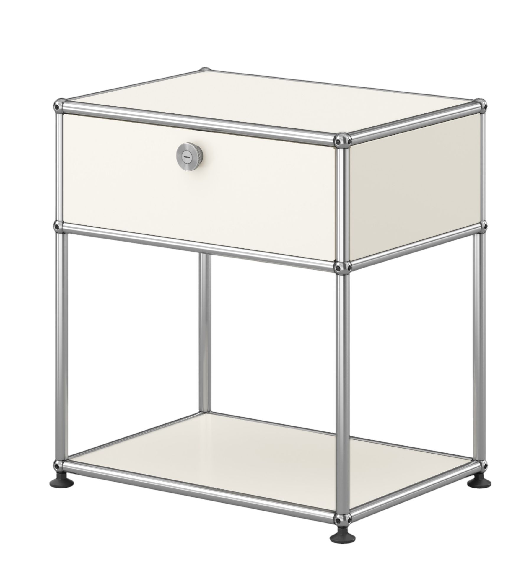 USM Haller Table de chevet avec compartiment ouvert M54 Blanc pur