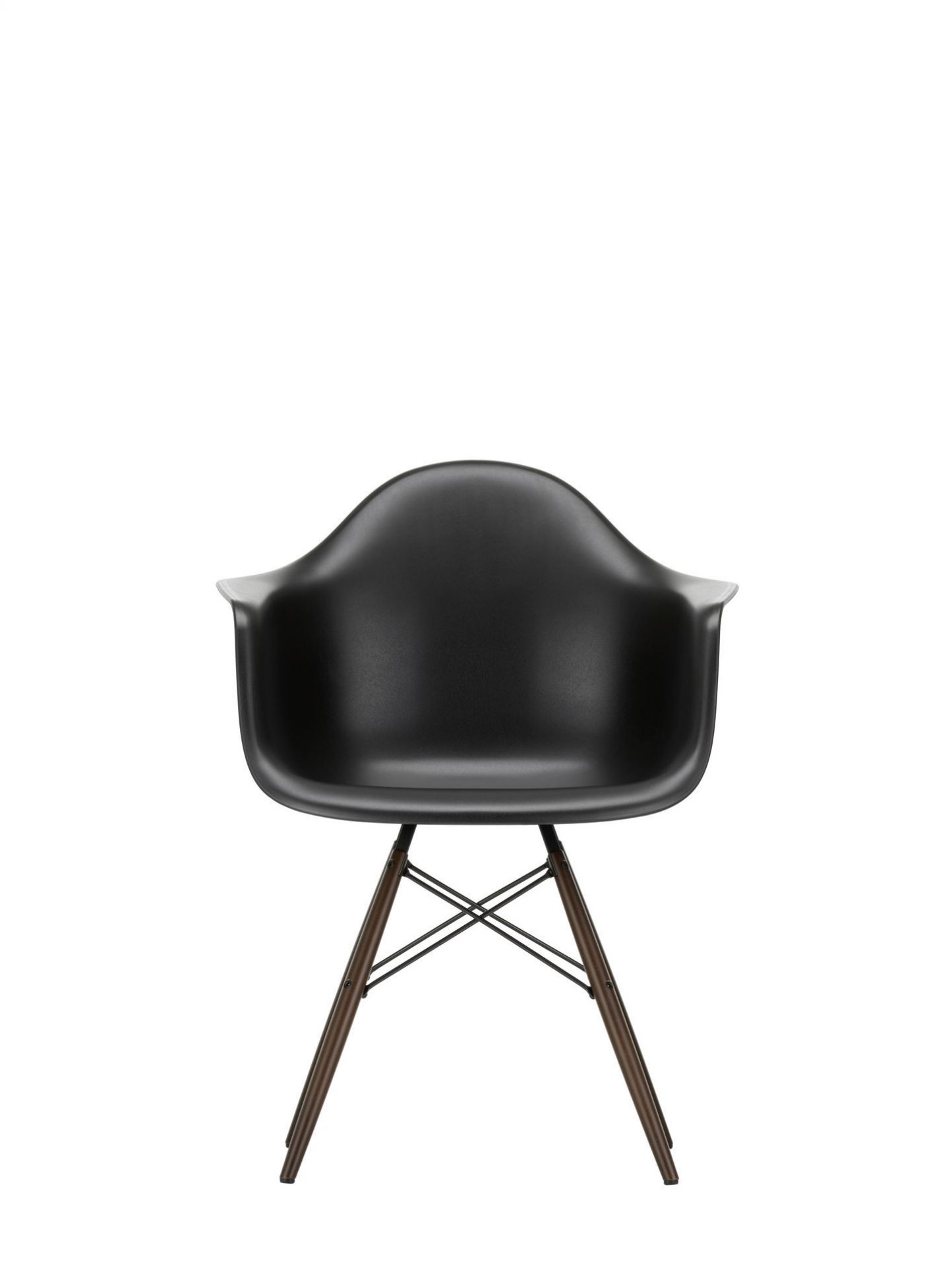Eames Plastic Arm Chair DAW Chaise Vitra Érable jaunâtre - Granite gris