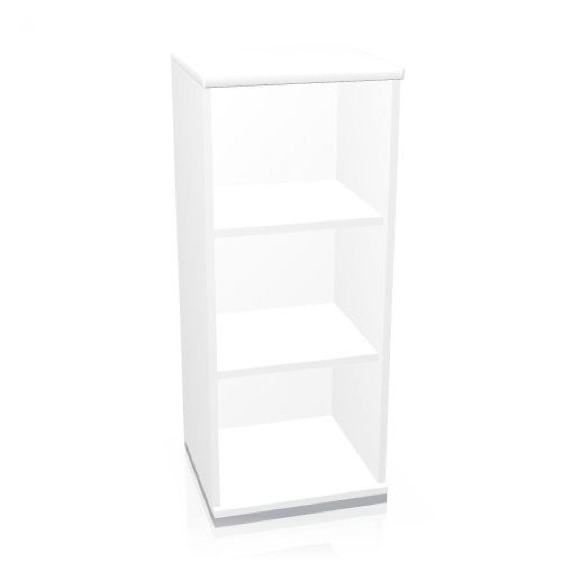 Weißes Regal Acta Regal 3 OH von König+Neurath, 45 cm breit, mit drei Fächern.