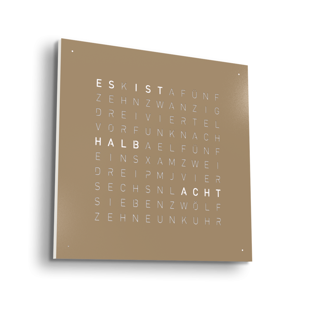 Earth 45 Steel Series Horloge murale / Objet temporel Allemande QLOCKTWO