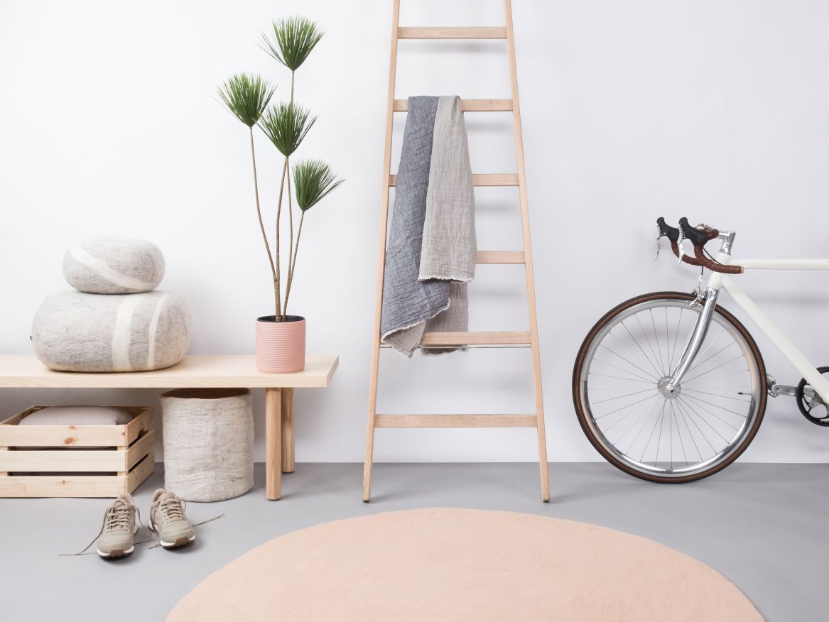 Mono Rond Tapis en feutre Ø 160 cm myfelt  Merle (rose)
