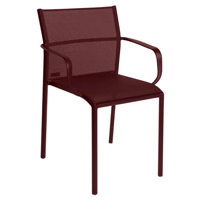 Cadiz Bridge Chaise avec accoudoirs Extérieur Cerise noire Fermob OFFRE SPECIALE