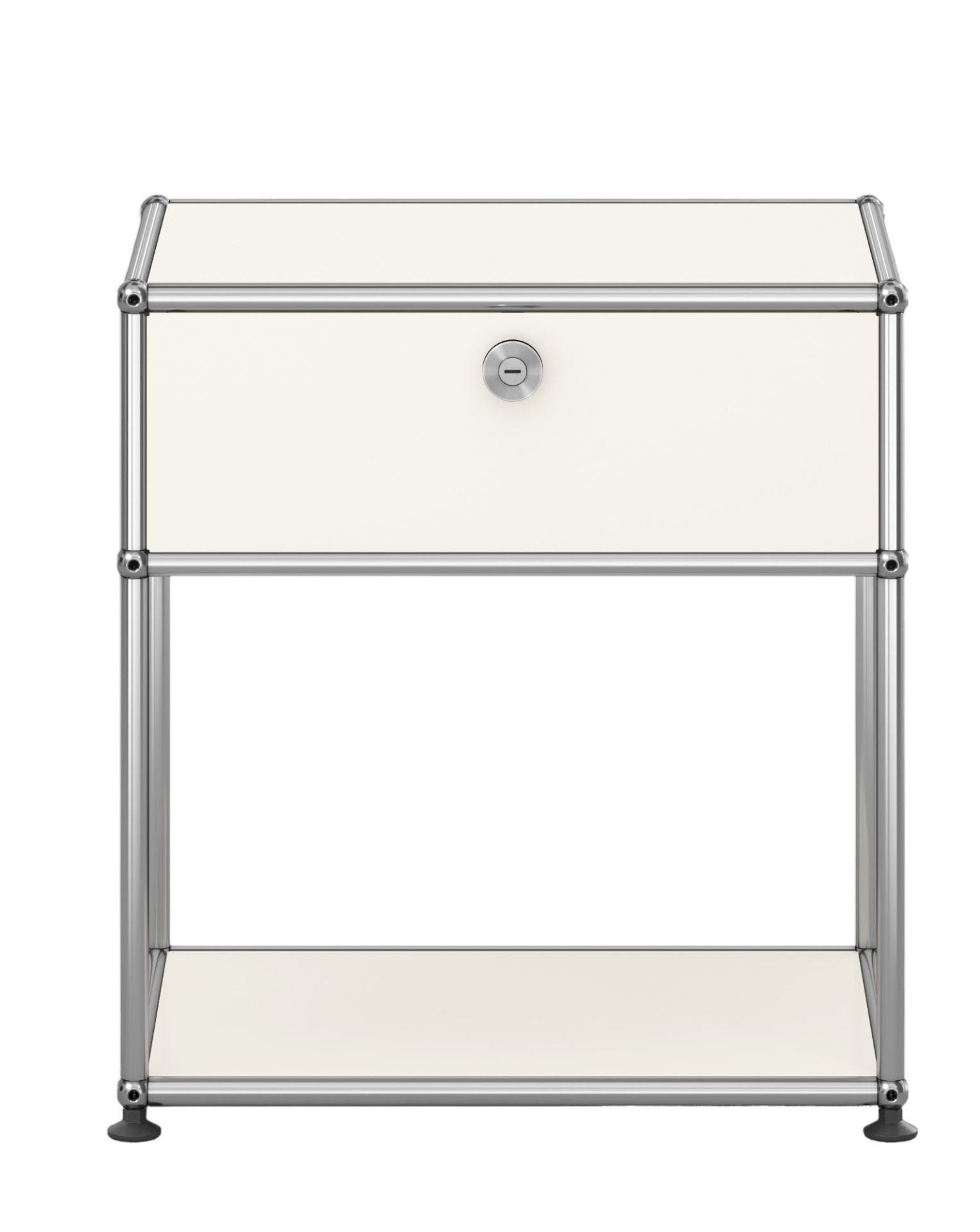 USM Haller Table de chevet avec compartiment ouvert M54 Blanc pur