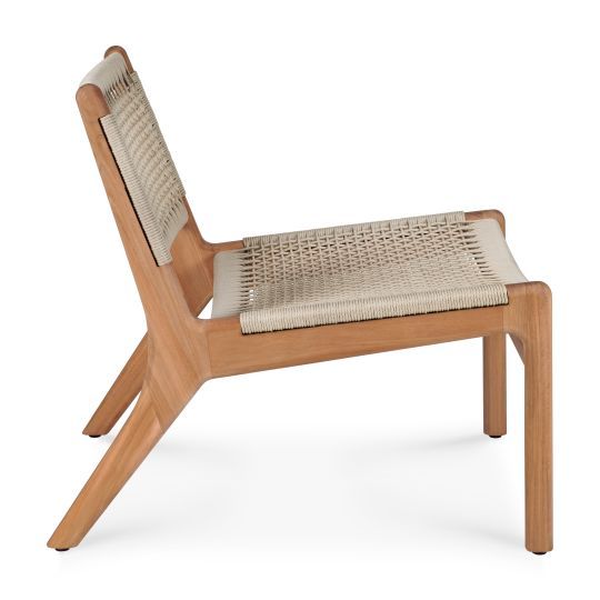 Jack Woven Fauteuil Lounge Extérieur Teck Cordon Beige Ethnicraft