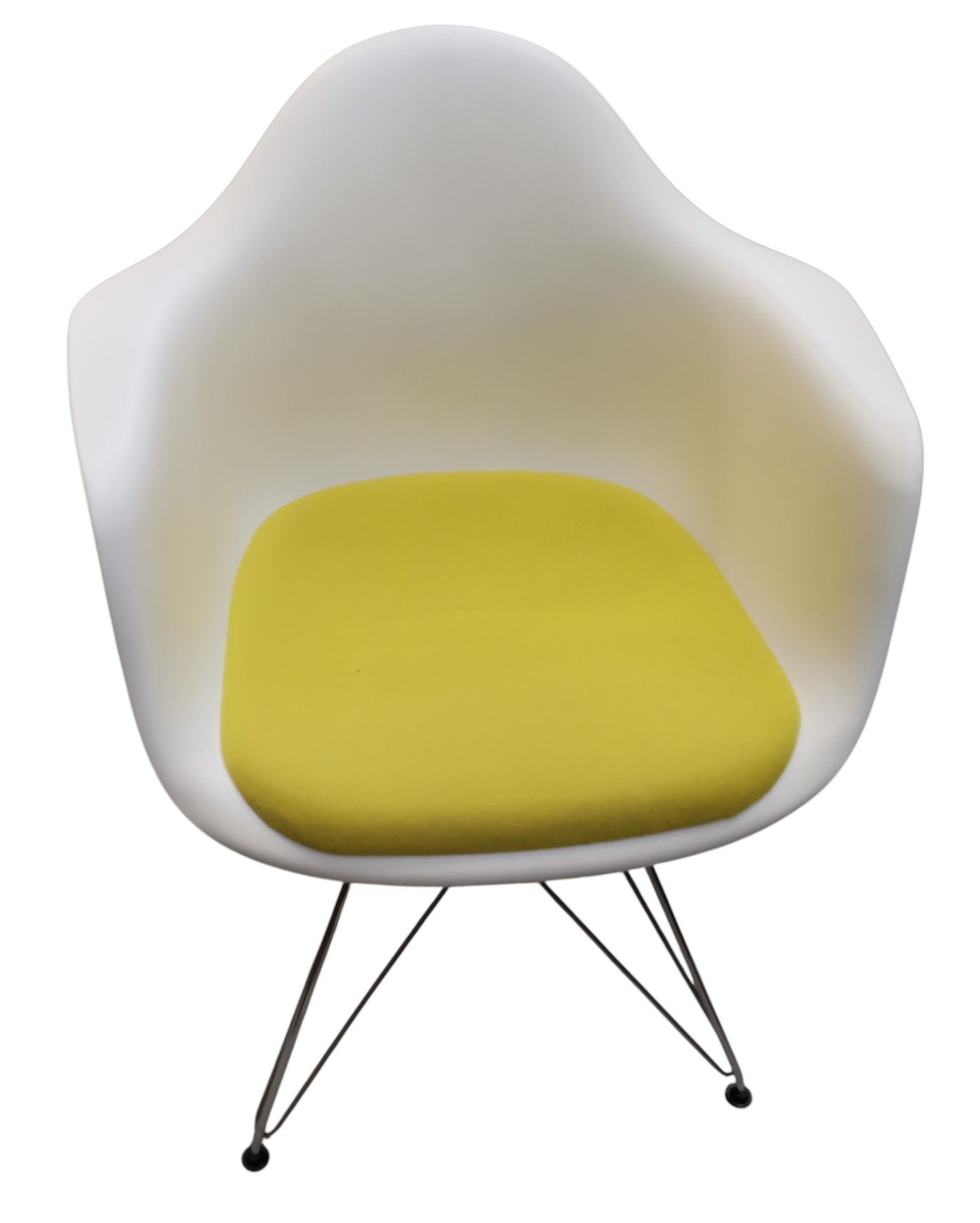 Eames Plastic Arm Chair DAR chaise avec coussin d'assise Vert / Jaune Vitra OBJECTS IMPARFAITS