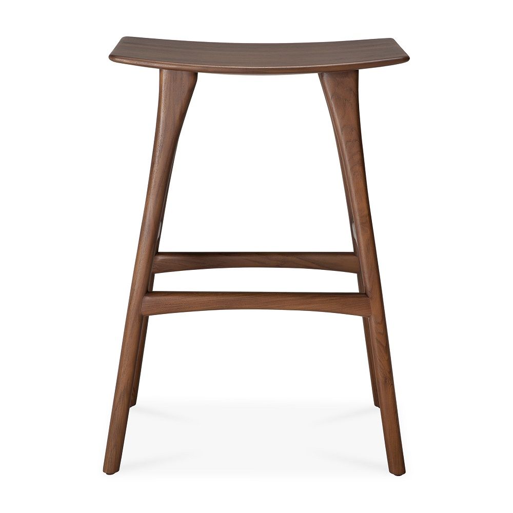 Tabouret de bar Osso teck marron foncé Ethnicraft 
