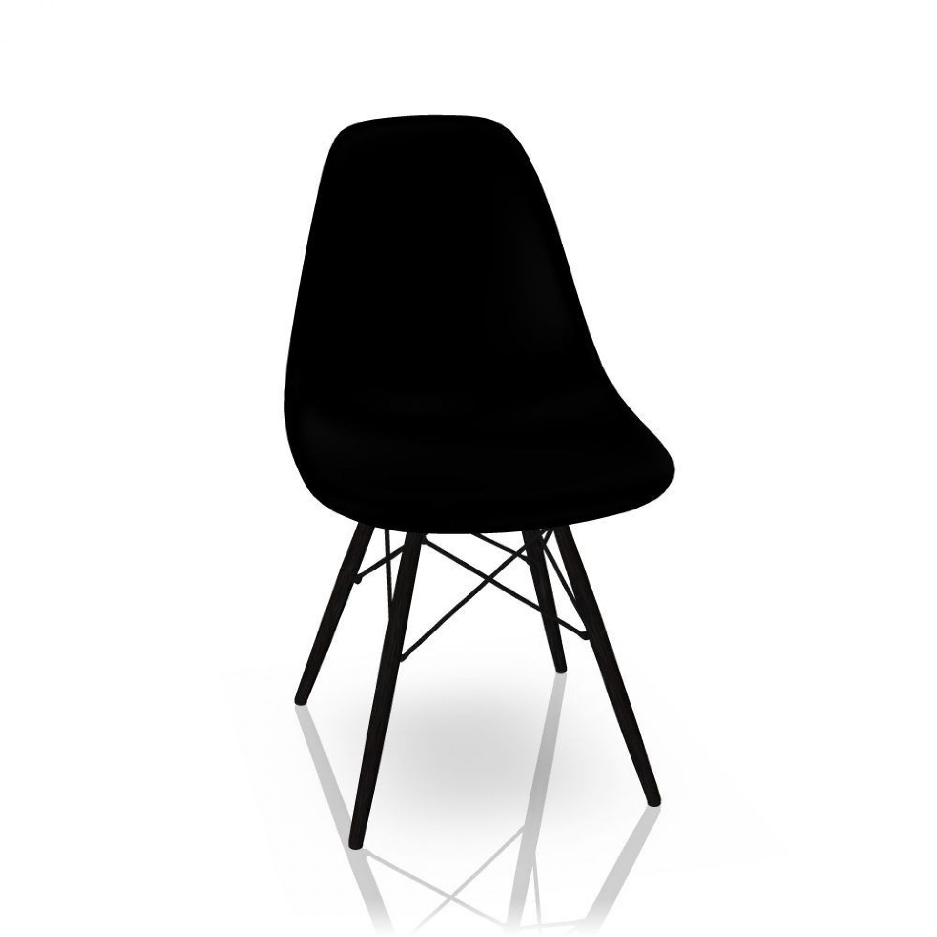 Eames Plastic Side Chair DSW Chaise Vitra Erable noir - Noir profond