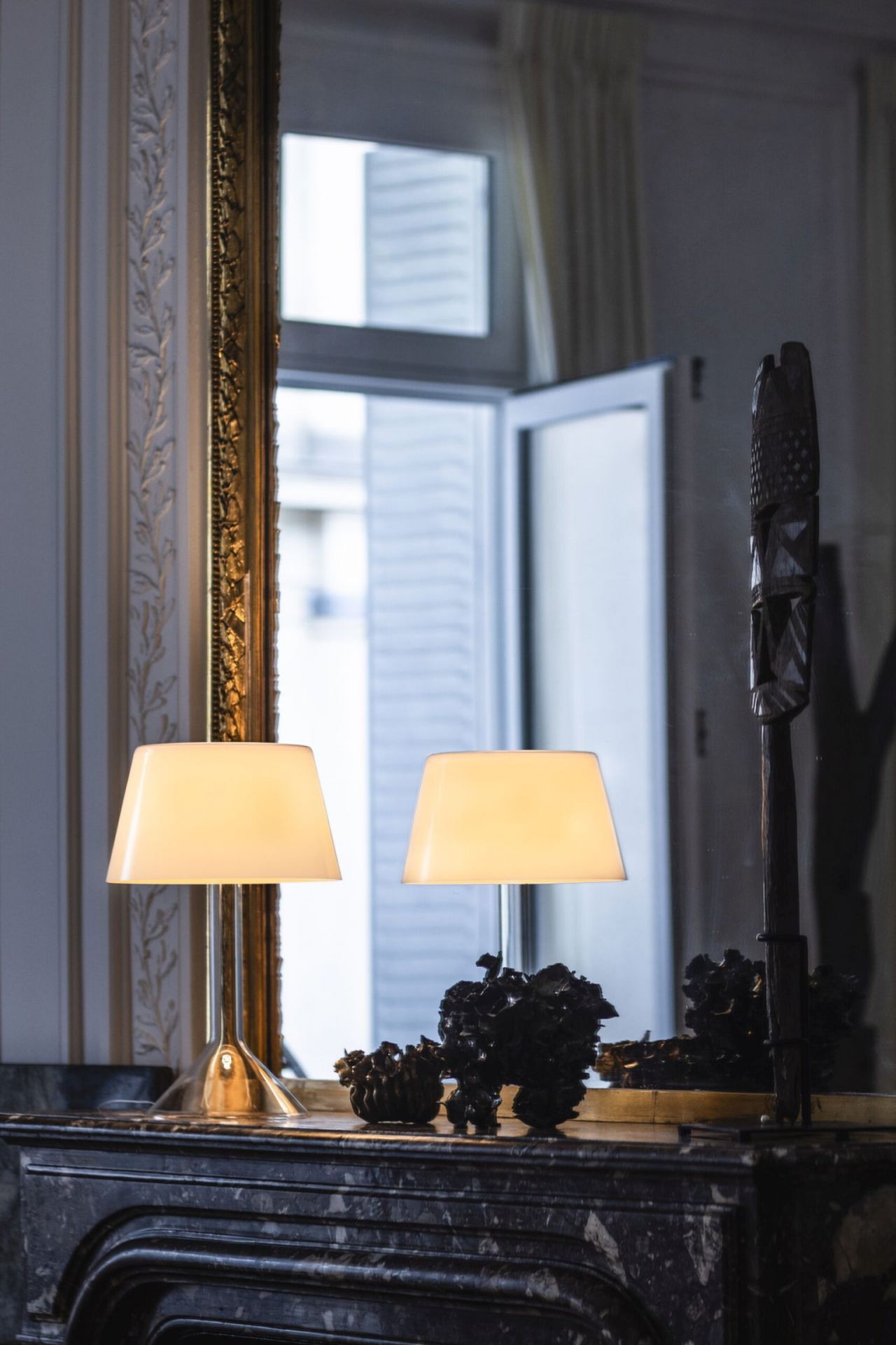 Chapeaux Lampe de table en verre blanc Foscarini