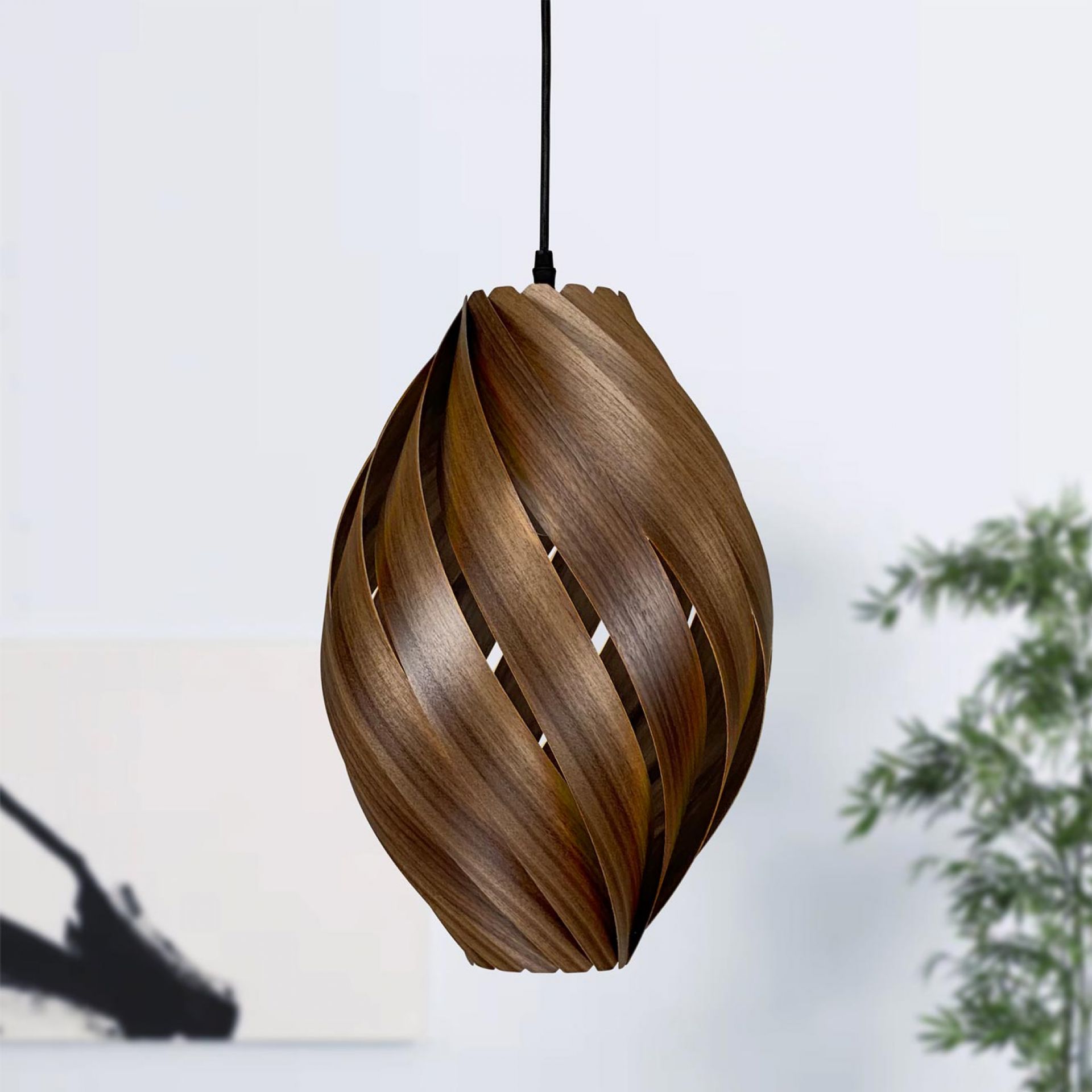 Ardére Lampe à suspendre arrondi Noyer Gofurnit
