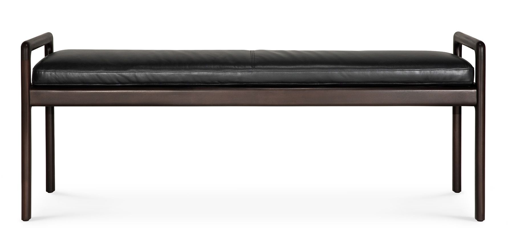 Jack Bench Banc avec assise rembourrée cuir noir Ethnicraft