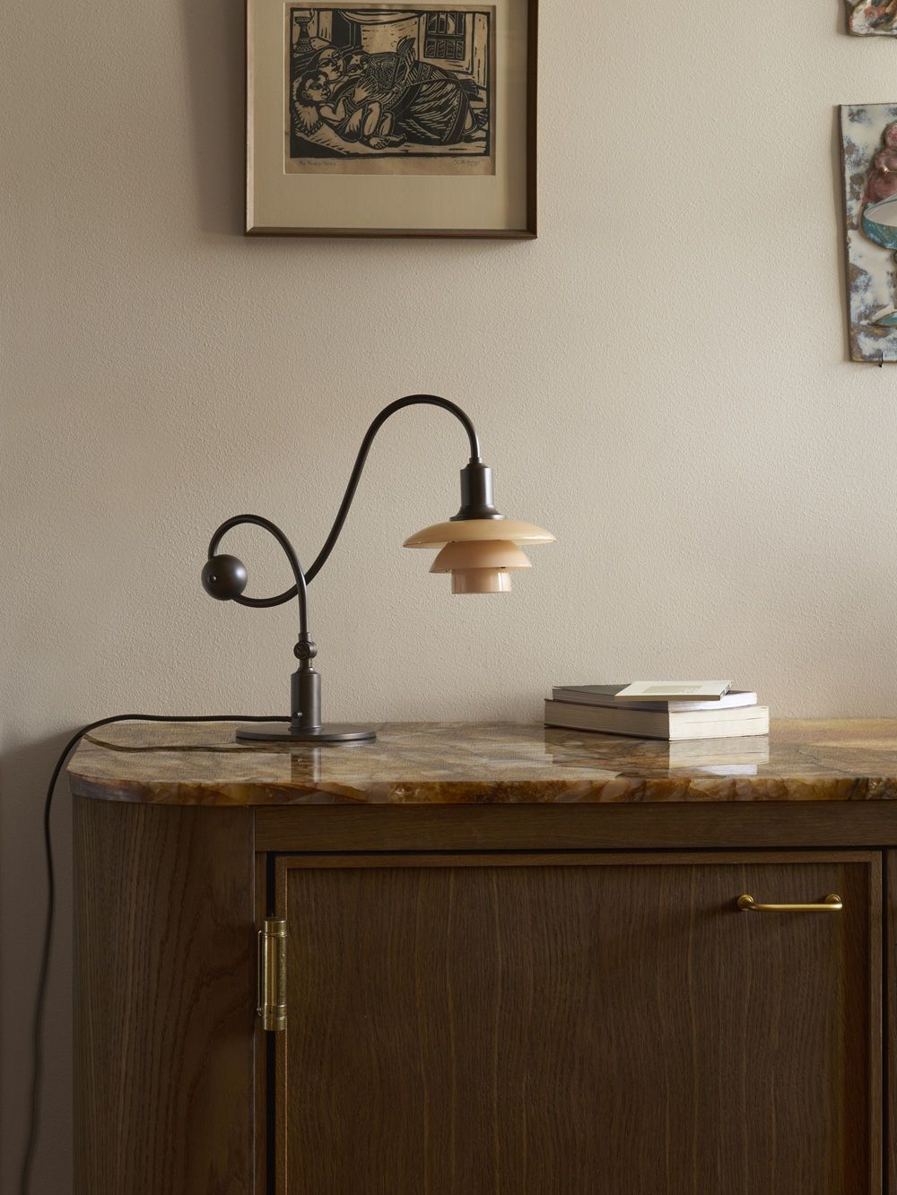Lampe de table PH 1/1 Piano, couleur Dusty Terracotta, Louis Poulsen