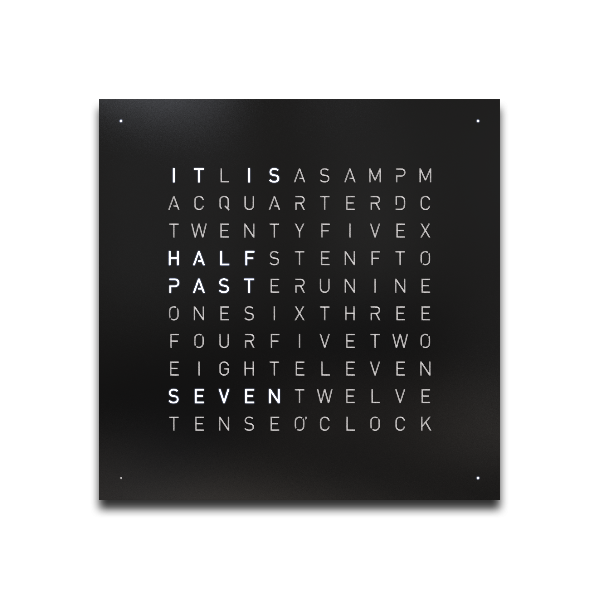 Cache avant pour l'horloge murale Earth 45 Anglais QLOCKTWO