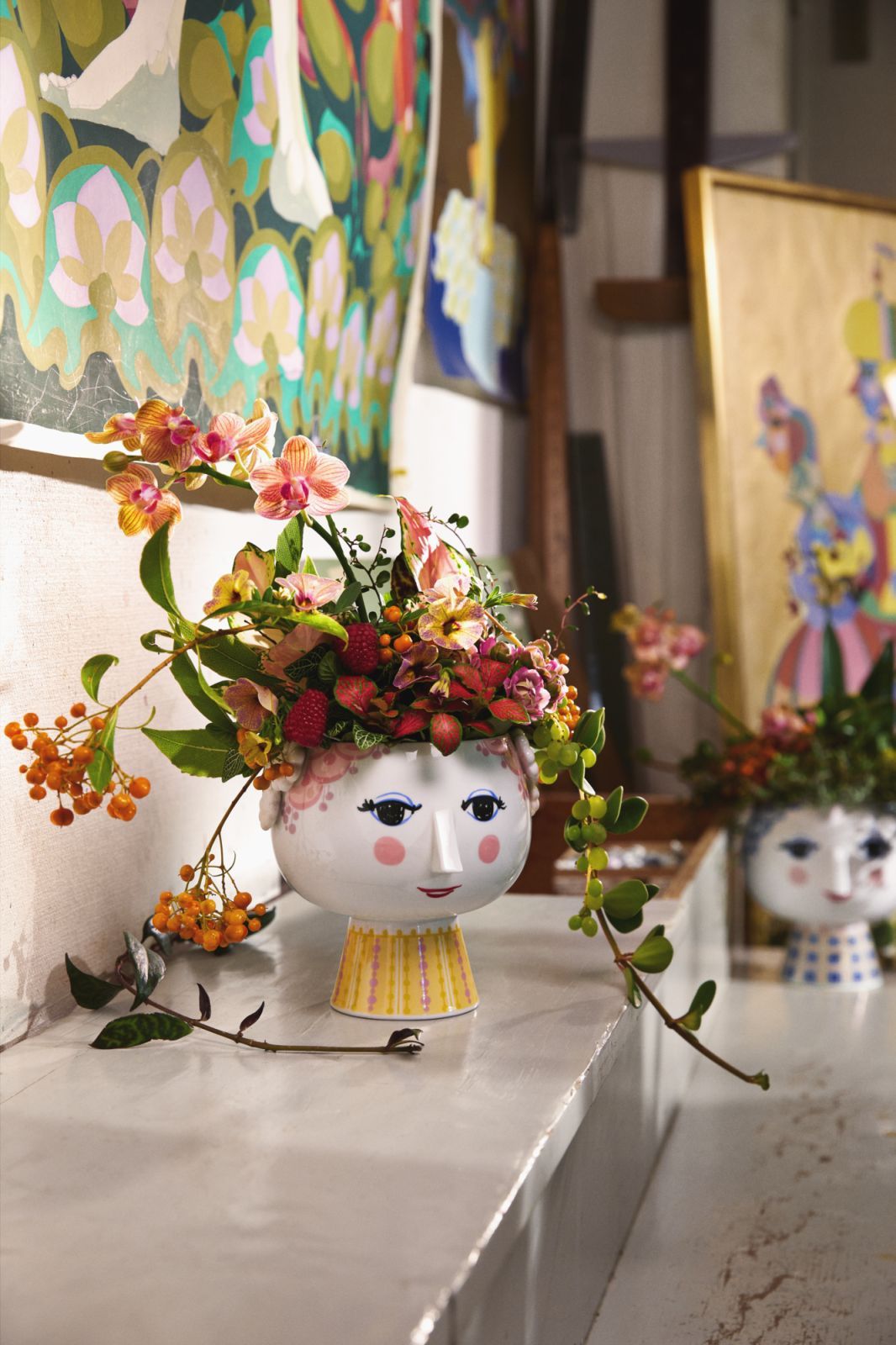 Eva Pot de fleurs sur socle Ø15,cm pink Bjørn Wiinblad
