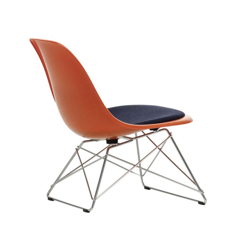 Eames Fiberglass Chair LSR chaise avec coussin d'assise Vitra