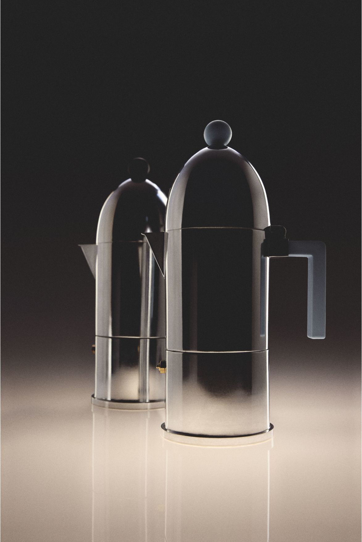 La Cupola 9095/6AZFM Cafetière espresso bleu clair Alessi
