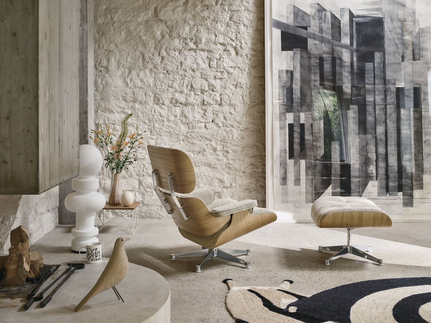 Eames Lounge Chair & Ottoman Armchair CONFIGURATEUR Cuir Premium F / Cuir Natural Vitra