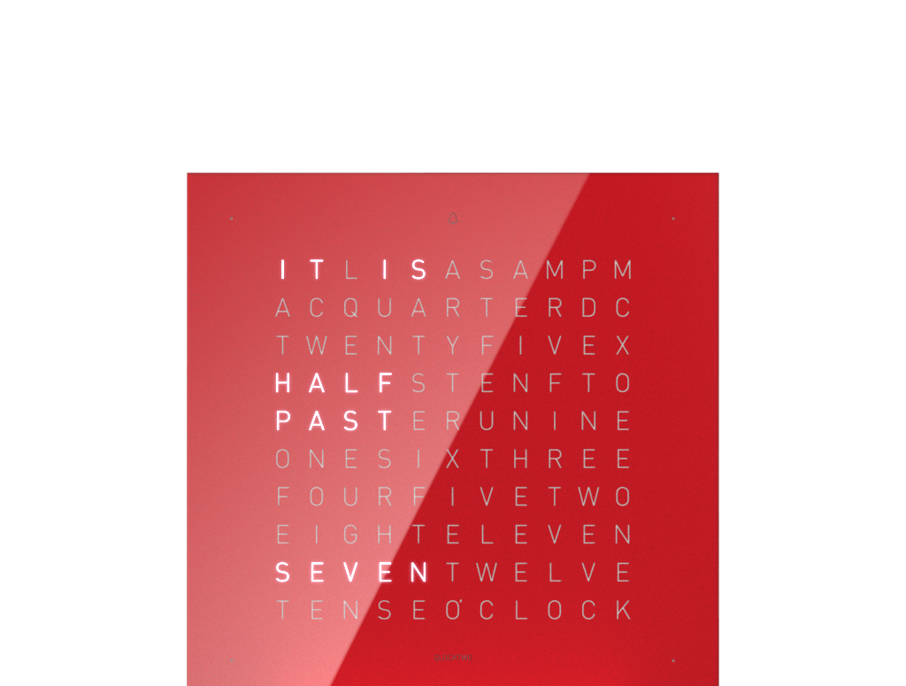 Cache avant pour l'horloge de table Earth 13.5 Anglais QLOCKTWO