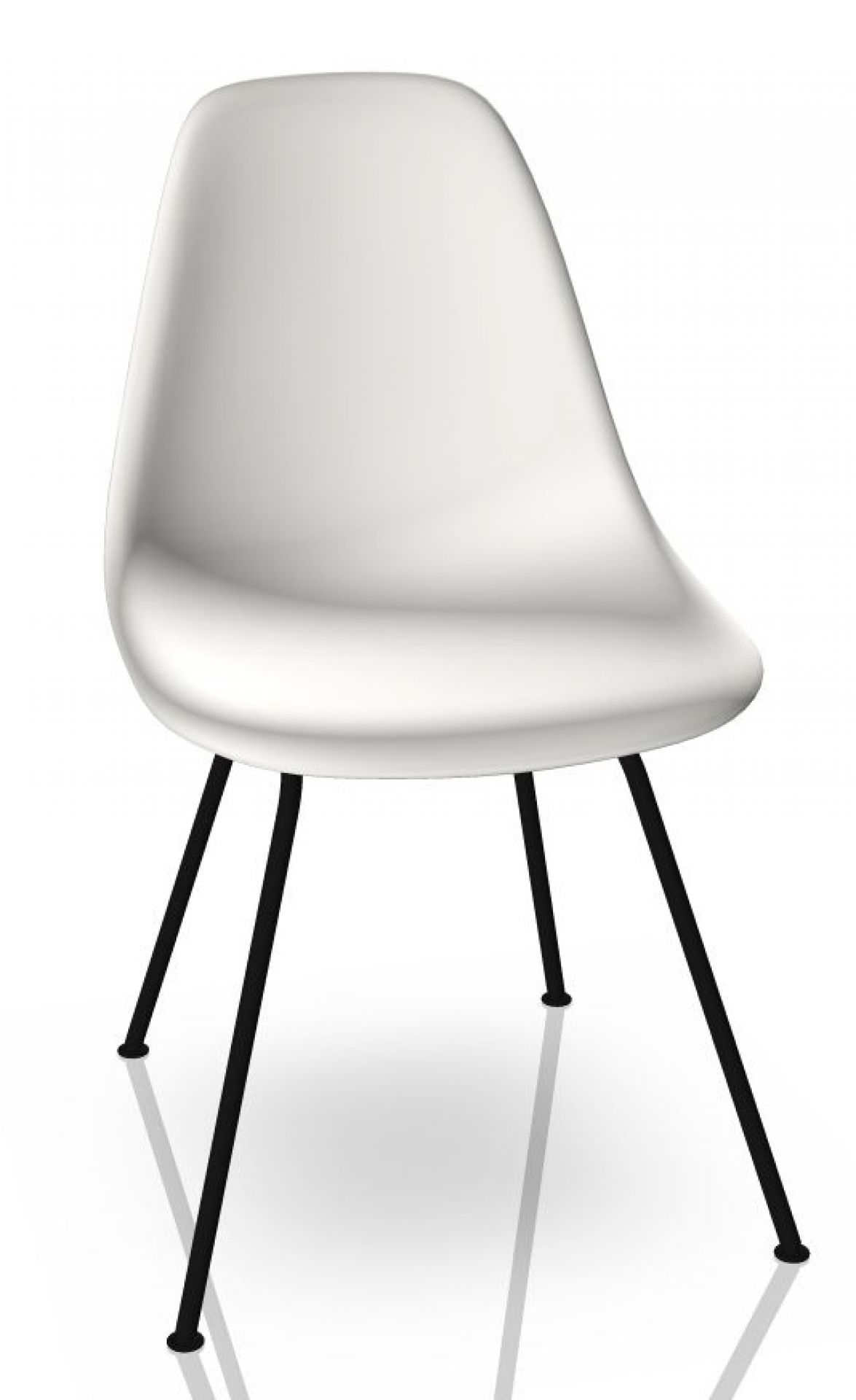 Eames Plastic Side Chair DSX Chaise Vitra Noir - Blanc