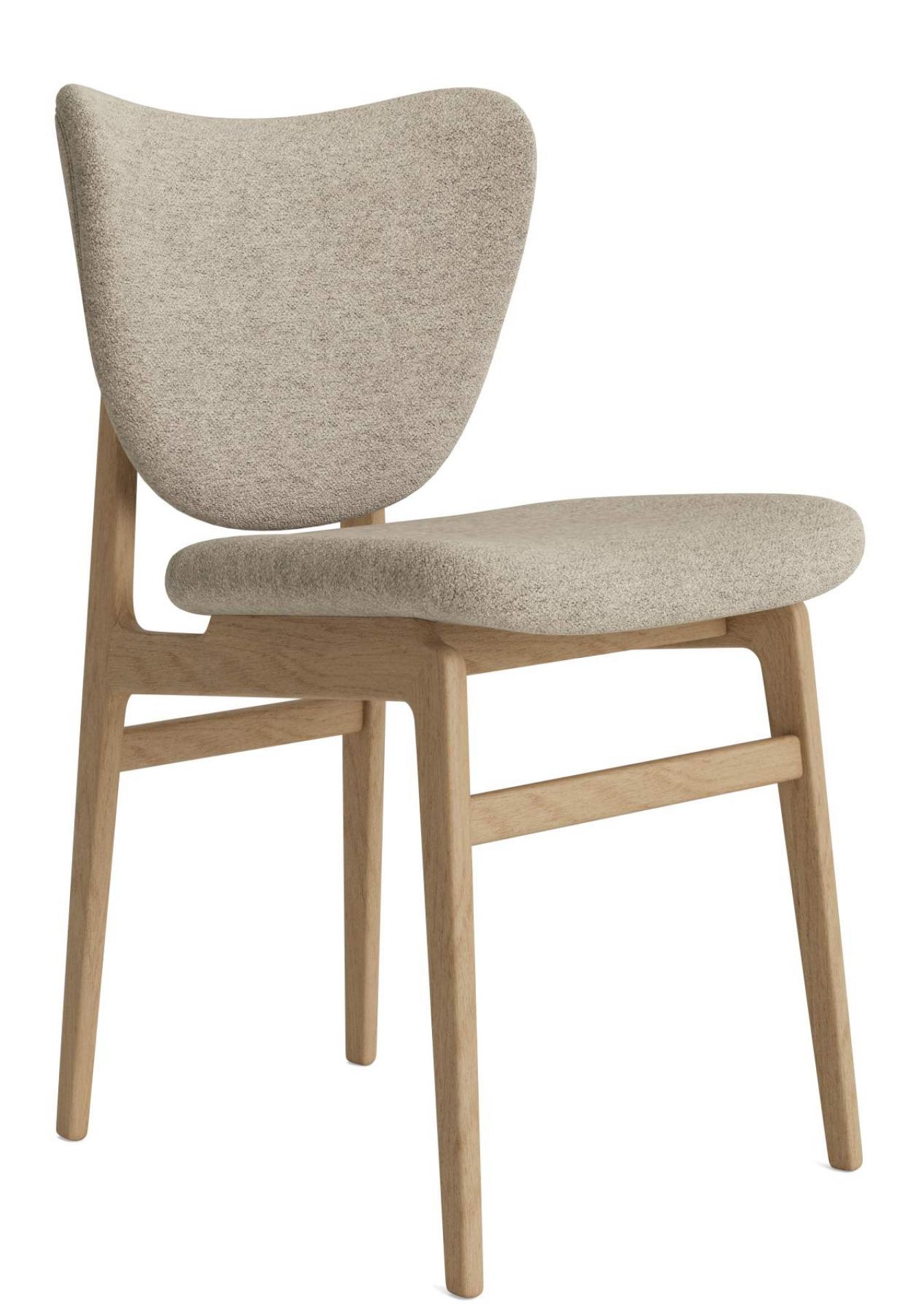Elephant Dining Chair Chaise Tissu couverture Chêne naturel Boucle 03
