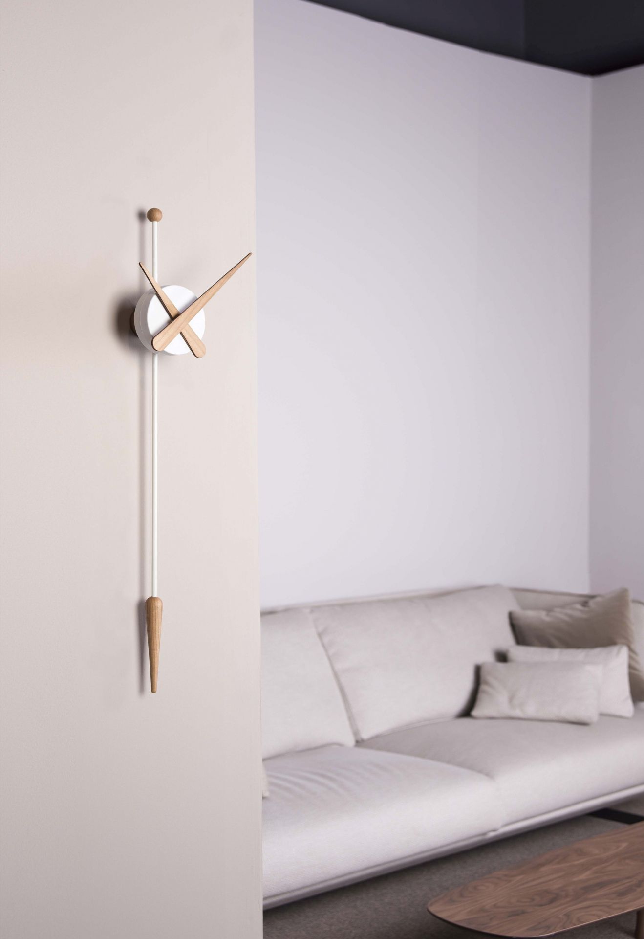 Punta horloge murale chêne/blanc nomon