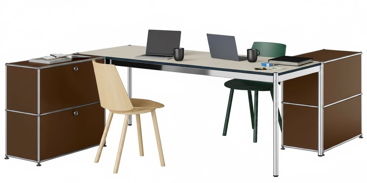 Table avec éléments de rangement USM Haller