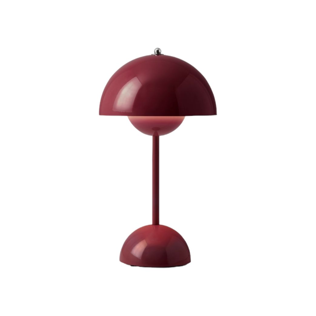 Flowerpot VP9 Portable Lampe à batterie / Lampe de table avec USB AndTradition Prune foncée