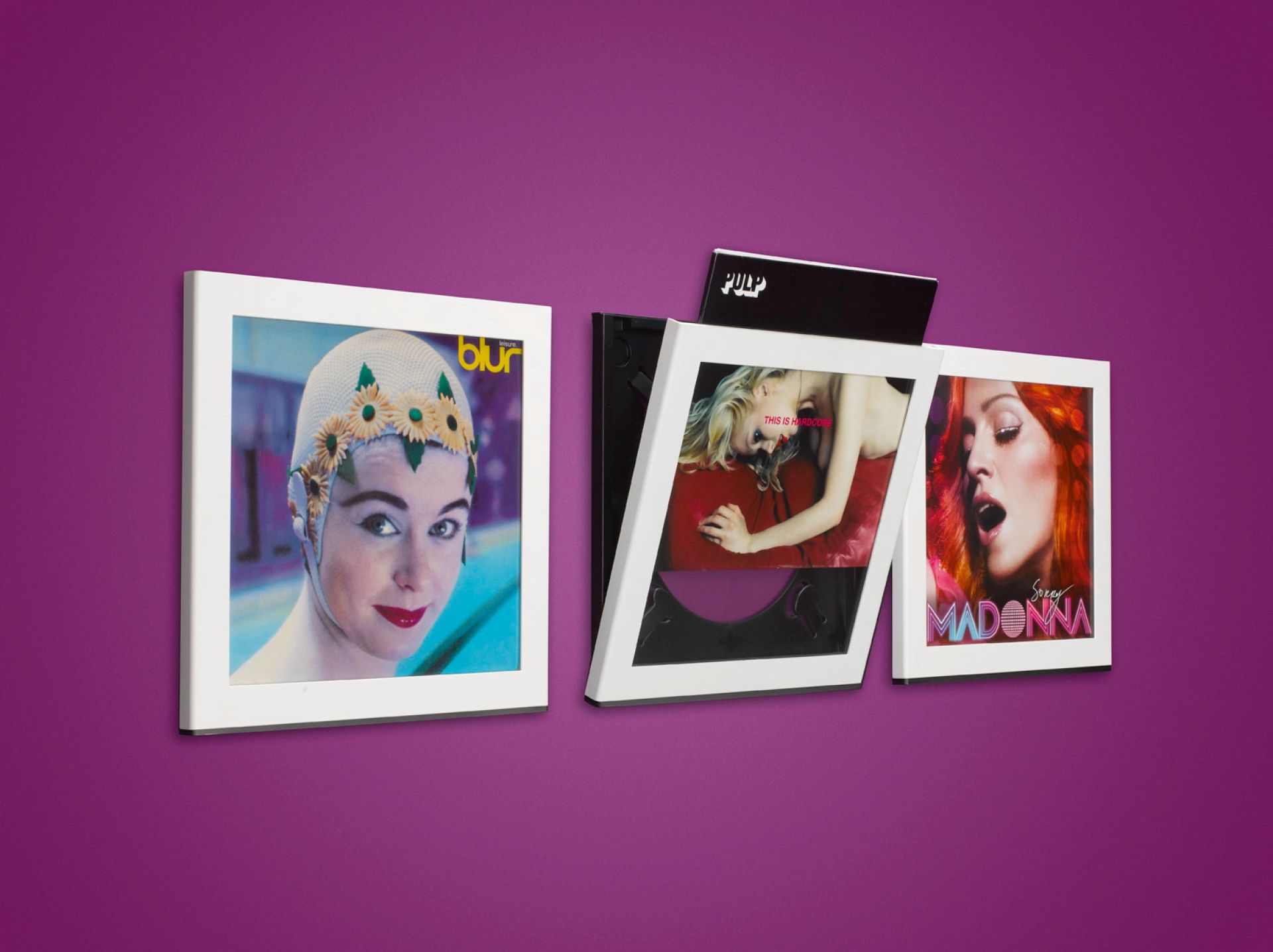 Art Vinyl Schallplattenrahmen 3er-Set weiß Klein & More OFFFRE SPECIALE