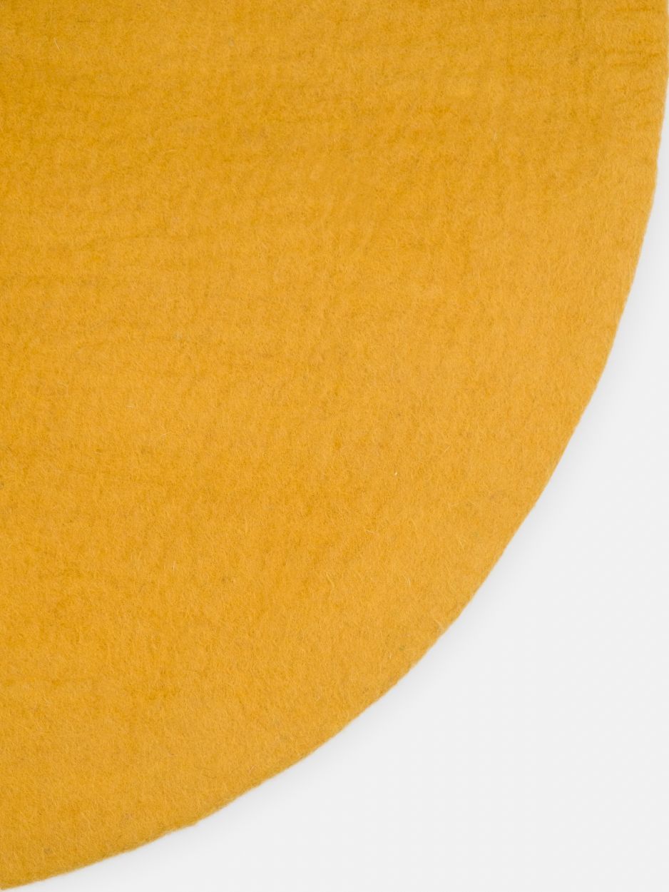 Mono Rond Tapis en feutre Ø 160 cm myfelt Klara (jaune moutarde)