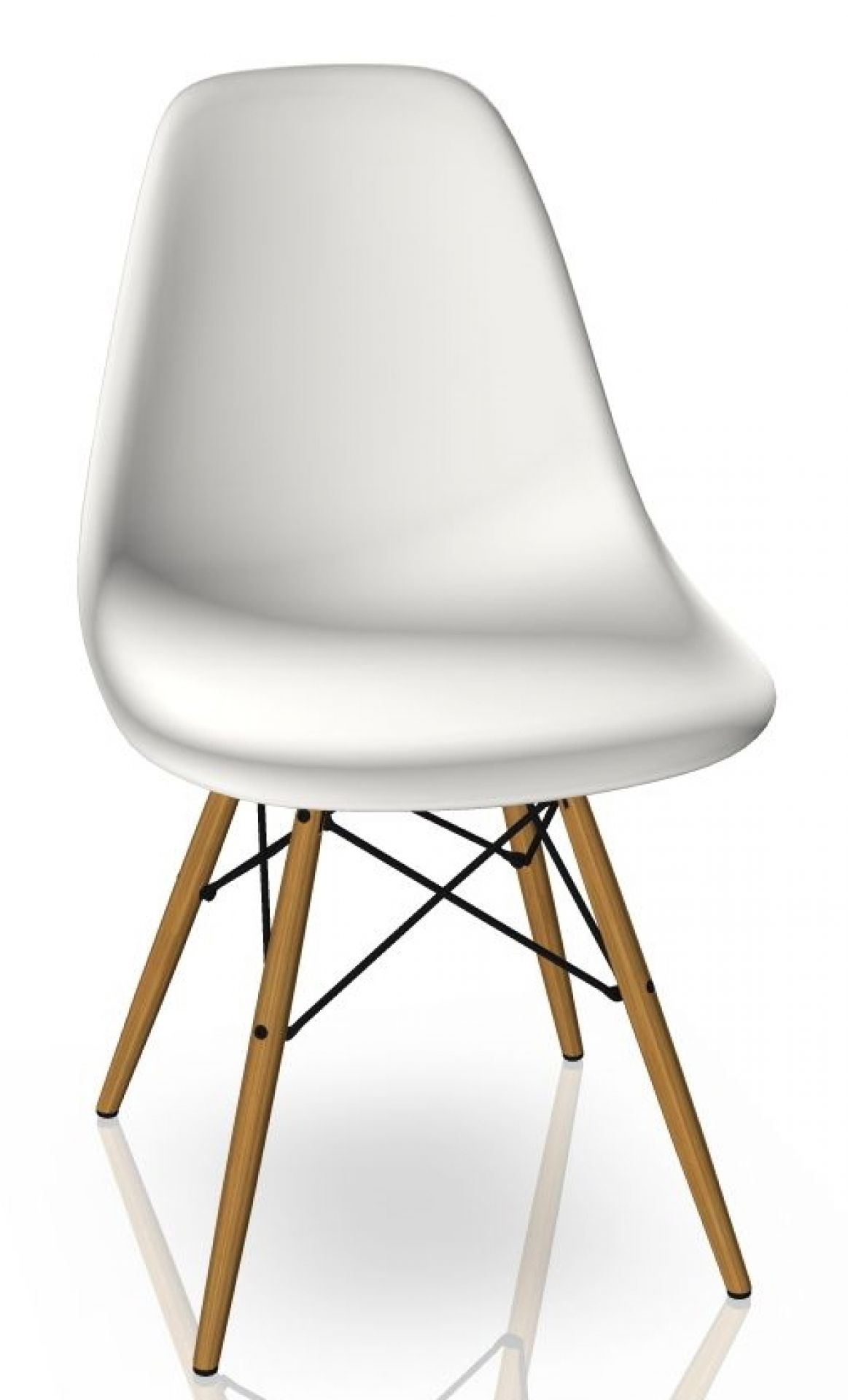 Eames Plastic Side Chair DSW Chaise Vitra Frêne couleur miel - blanc