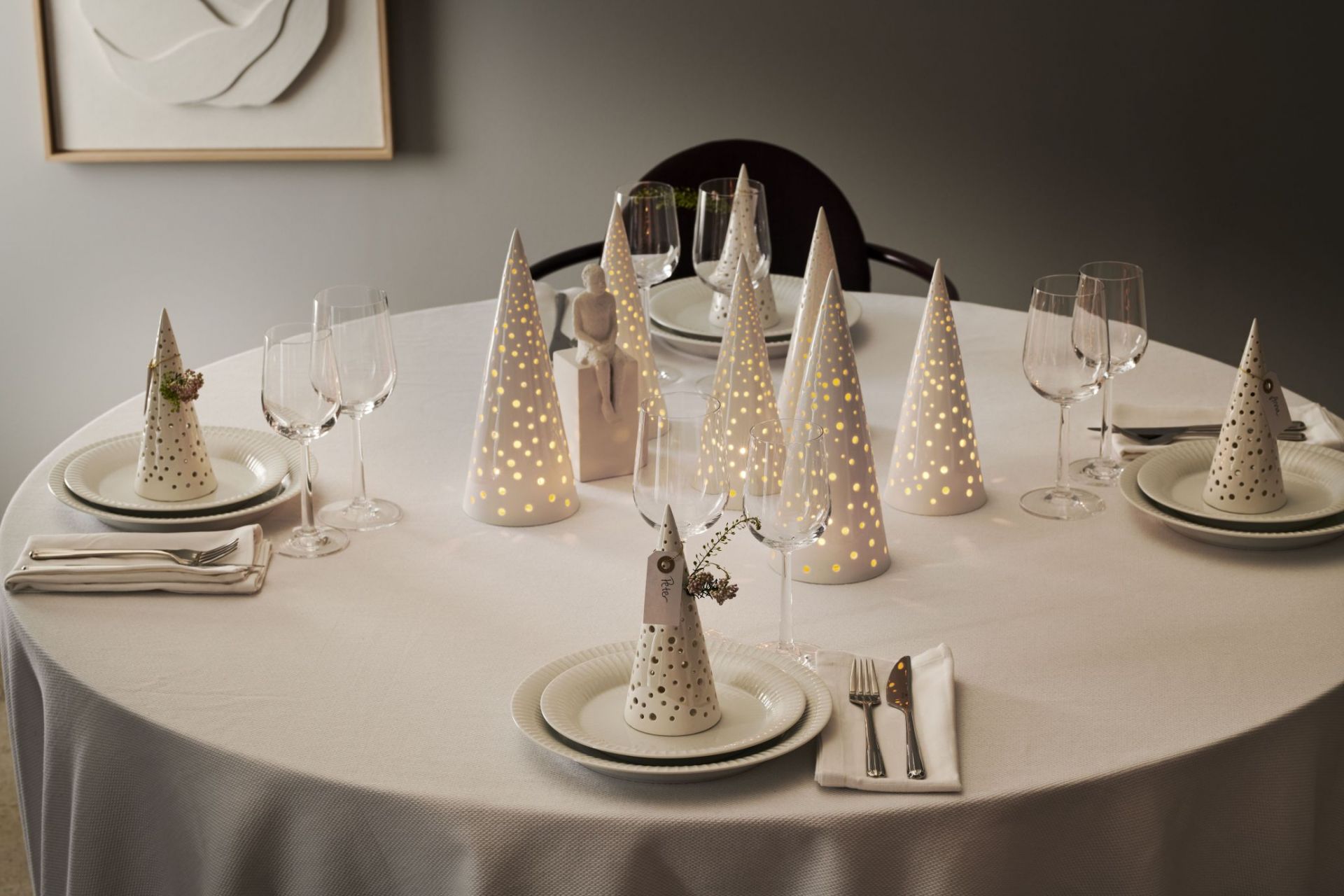 Nobili Porte-bougie à chauffe-plat H 25,5 cm Blanc neige Kähler OFFRE SPECIALE