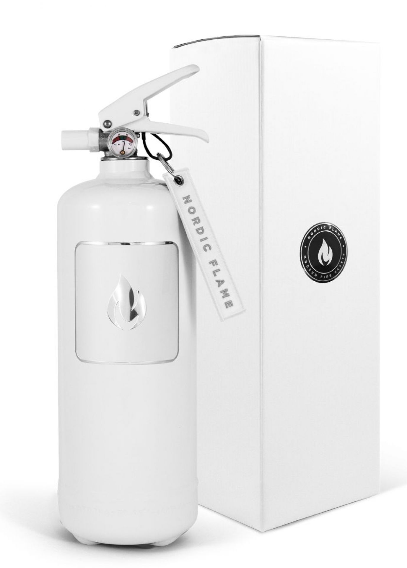 Extincteur Classic 2 Kg blanc - emblème blanc Nordic Flame OFFRE SPECIALE
