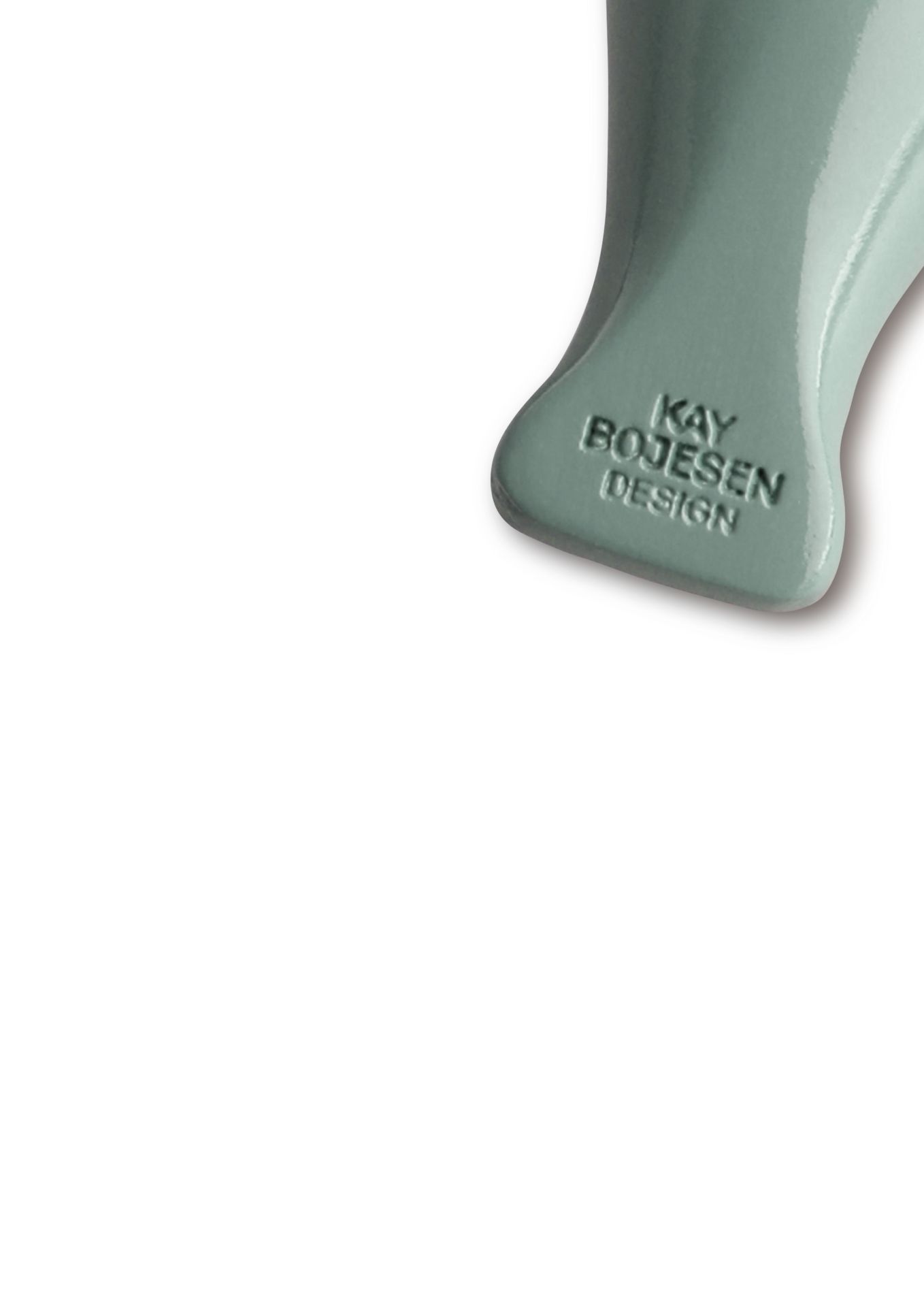 Oiseau vert Porte-clés métal argenté avec cuir naturel Kay Bojesen