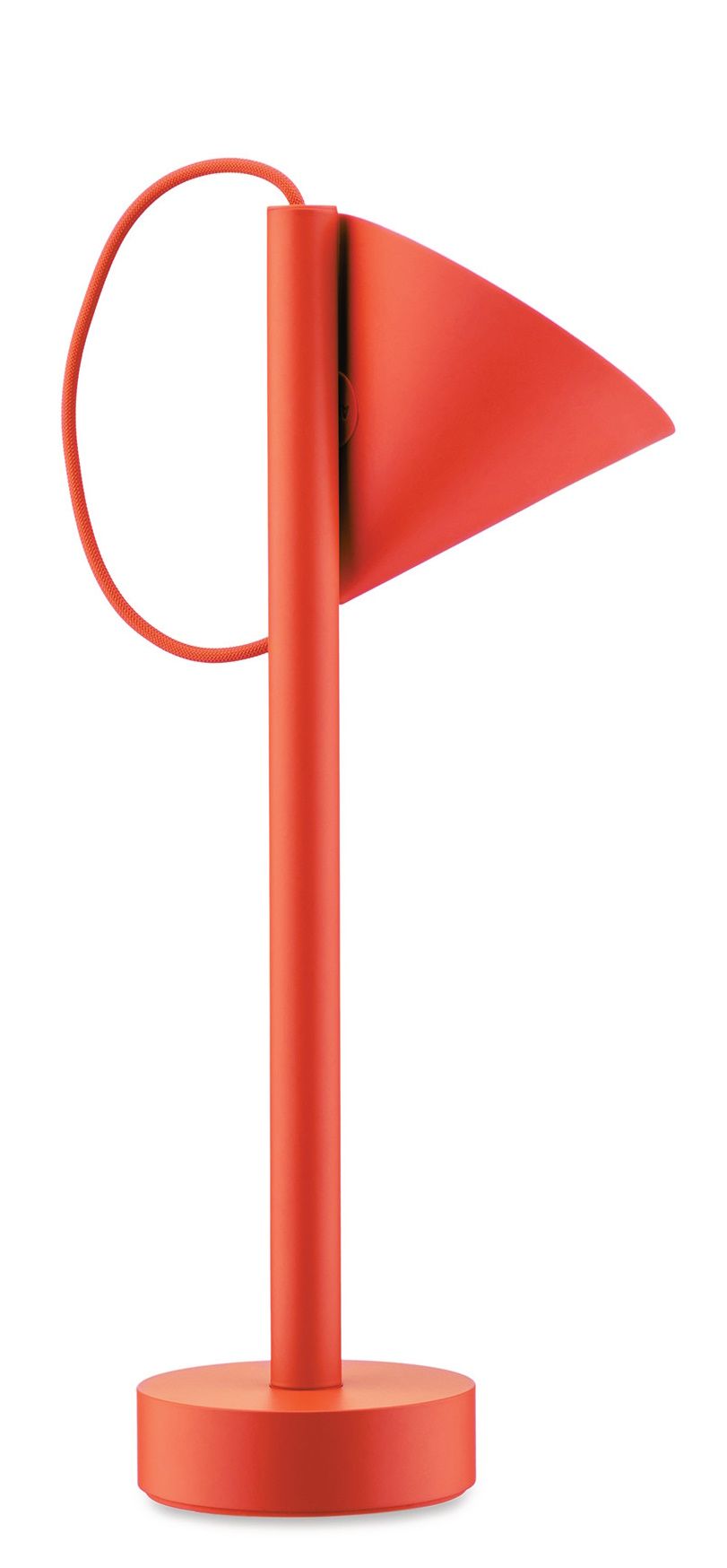 Tsumiki Lampe portable à batterie ME01 Alessi Orange Orangefarbene Tsumiki Akku Leuchte von Alessi in Form einer Fahne, modernes Design für Innen und Außen.