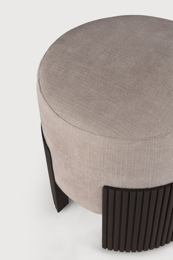 Roller Max pouf acajou gris foncé / tissu Rice Ethnicraft