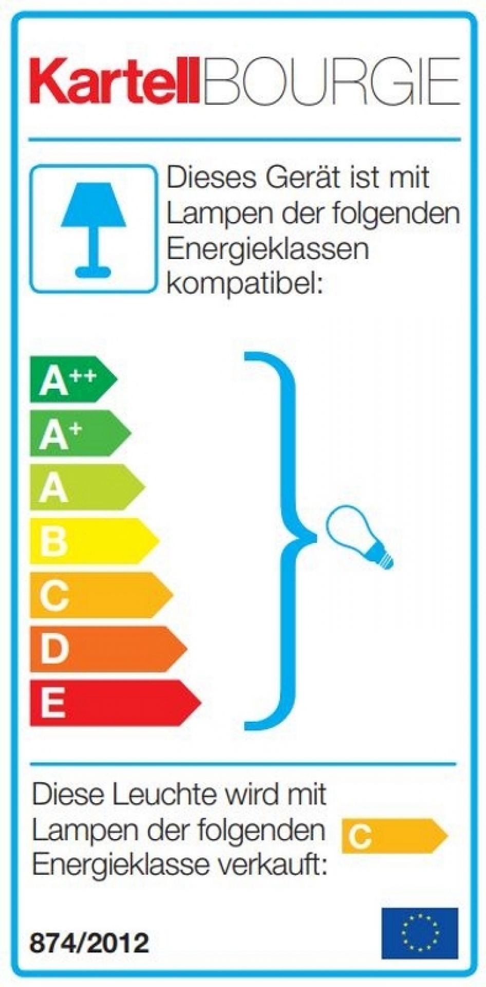 Bourgie lampe de table multicolore de titane Kartell