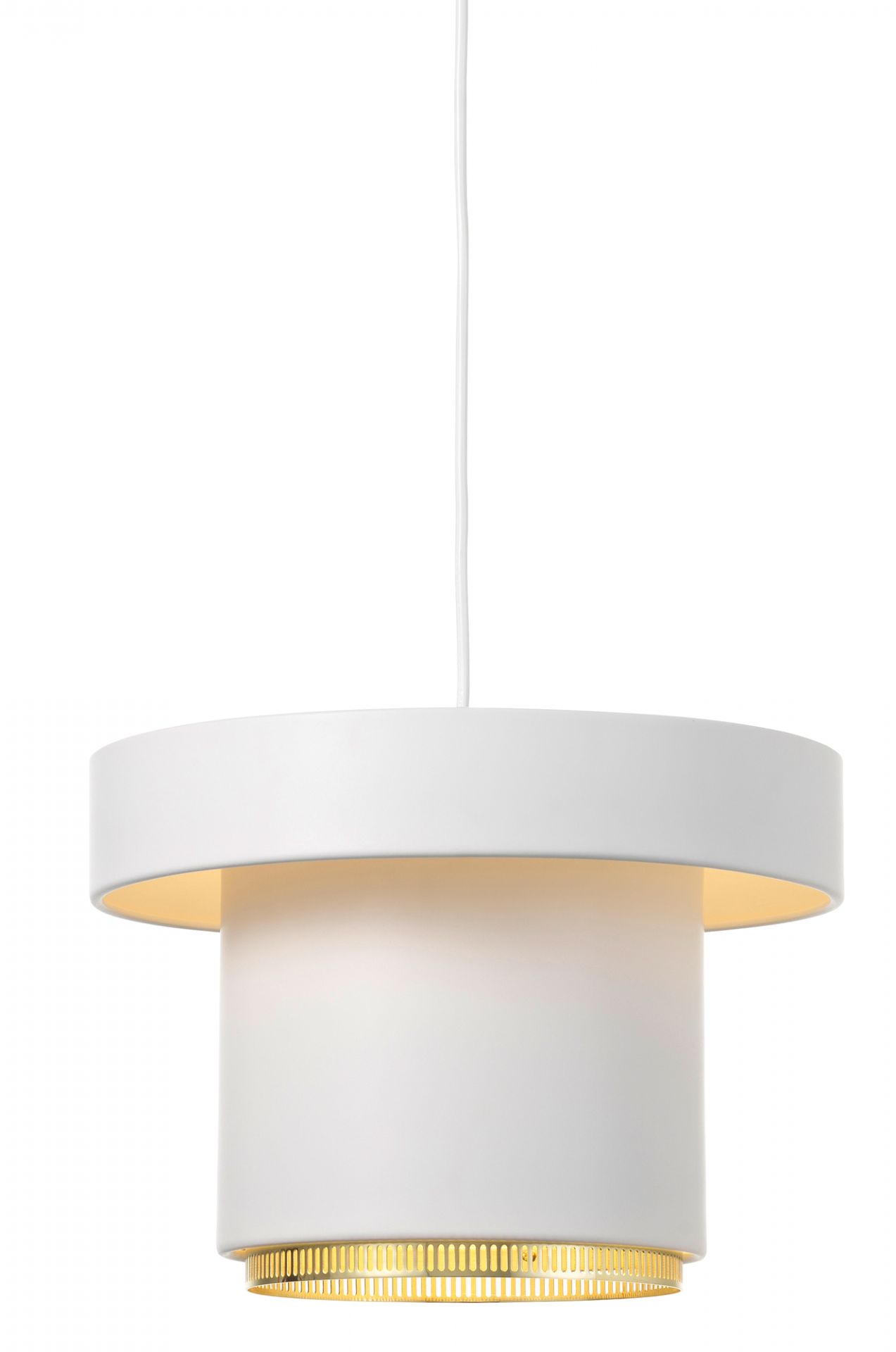A201 Pendant light Lampe de suspendue Artek Blanc - Laiton