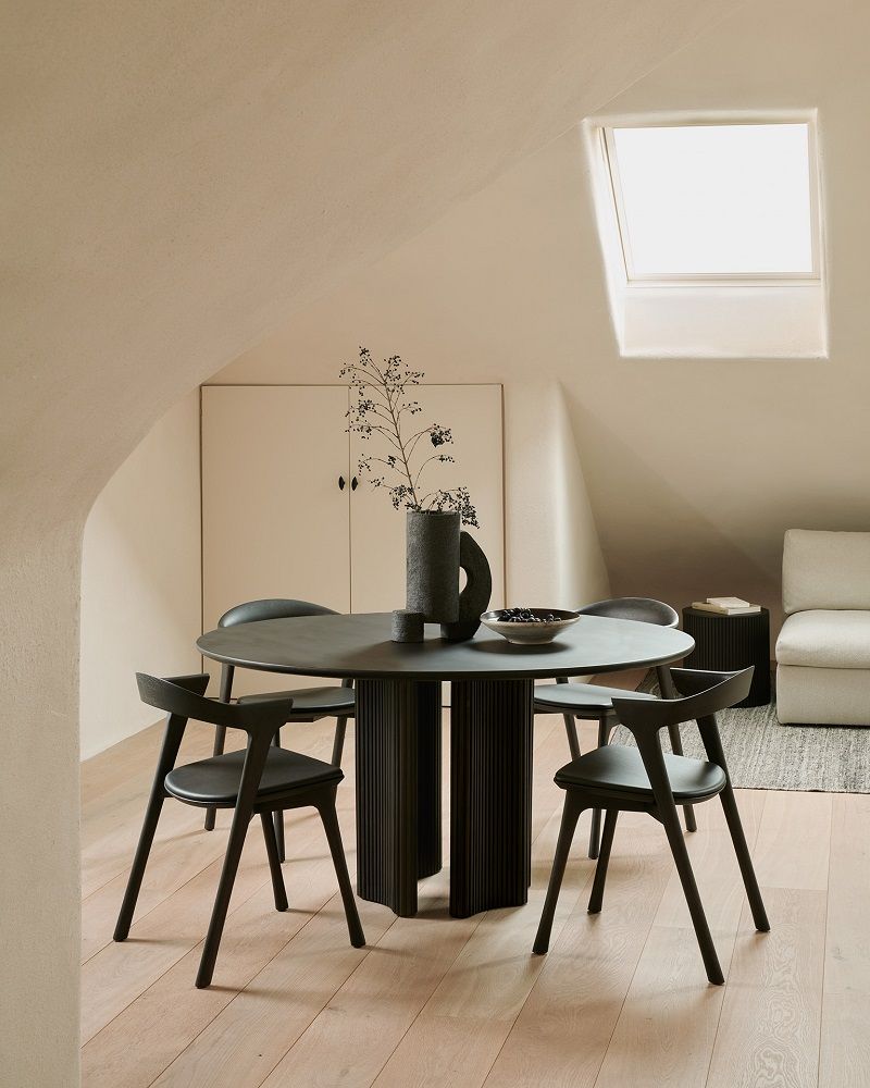 Roller Max Table ronde acajou marron foncé Ethnicraft