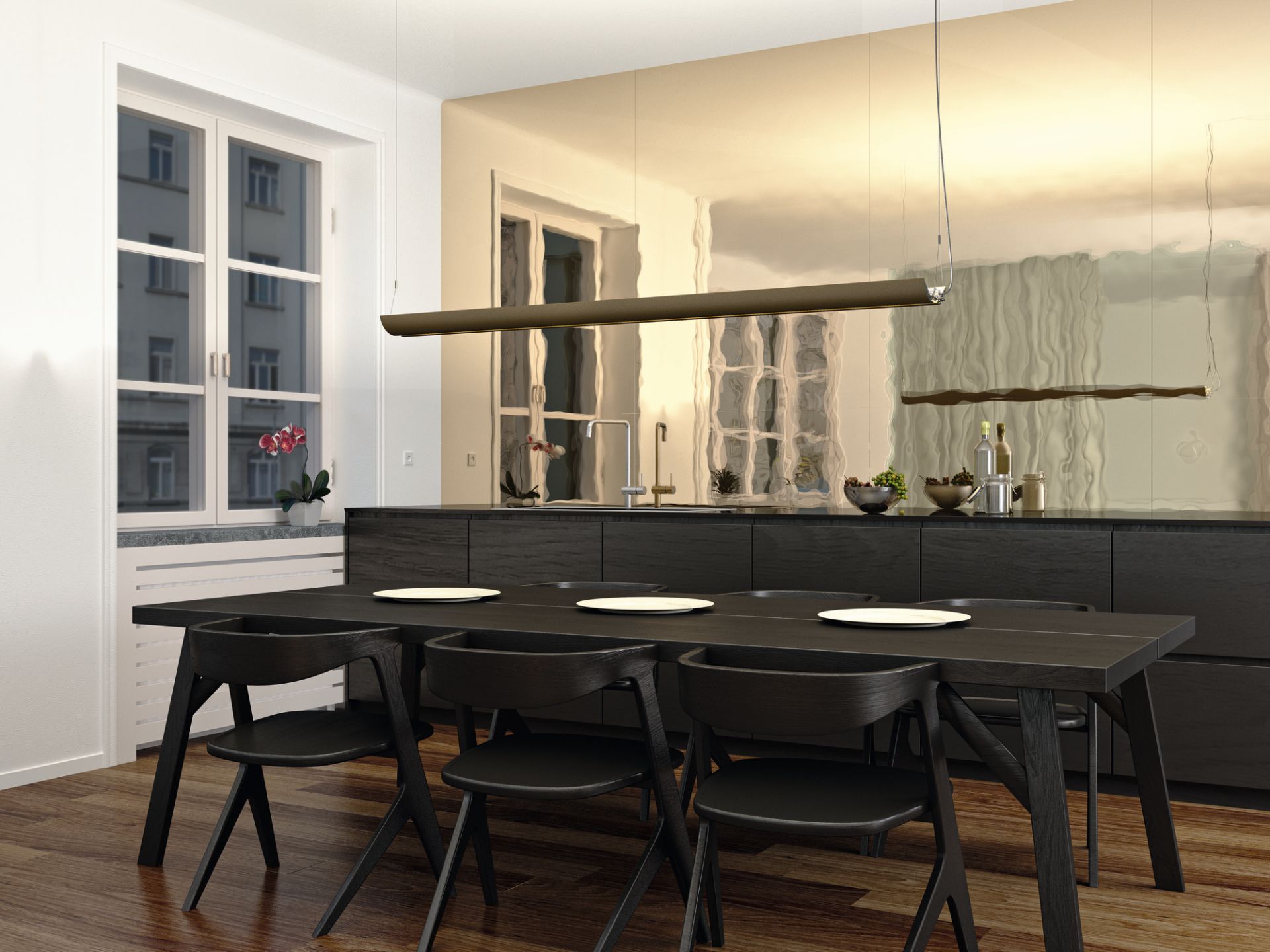 Updown 32 Lumière pendentif Belux Noir 2700K Dimmable