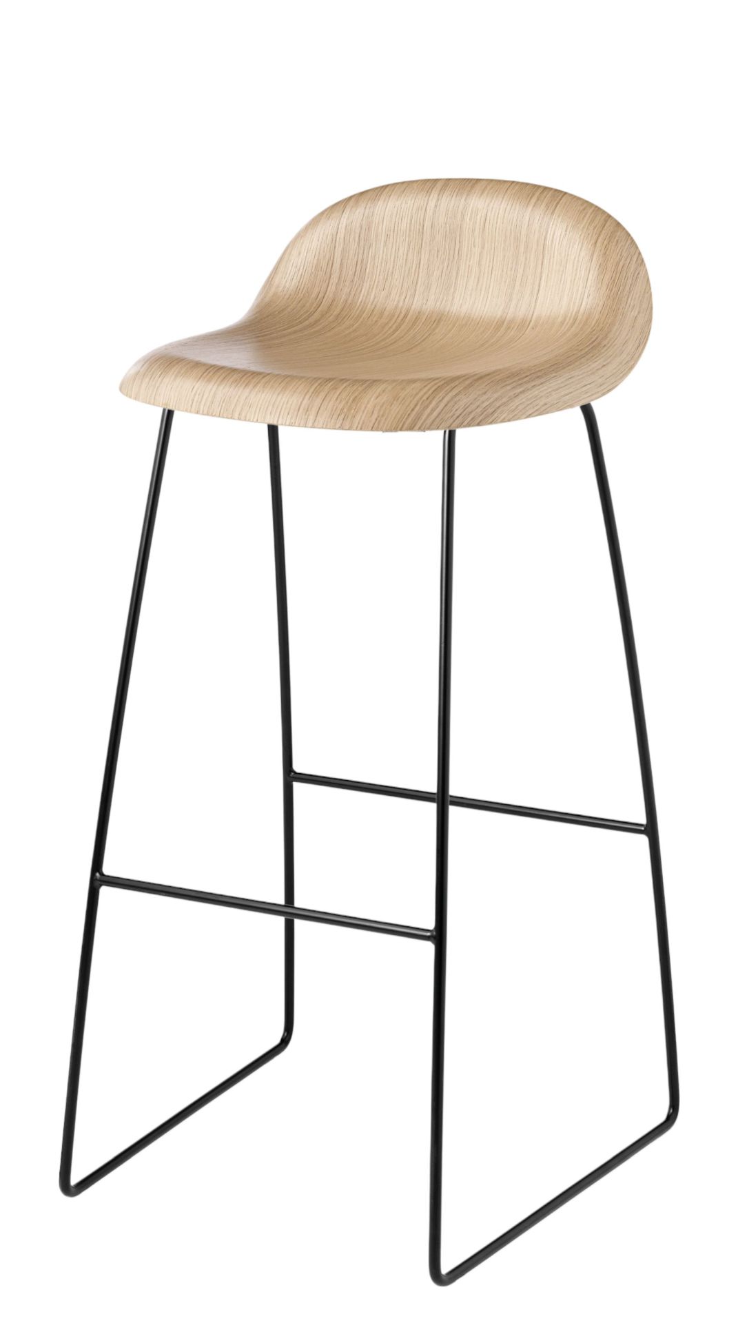 3D tabouret de bar 75 bois - Sledge Base Gubi