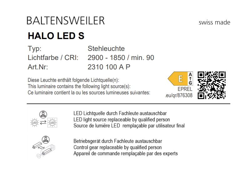 HALO LED S Lampadaire Baltensweiler
