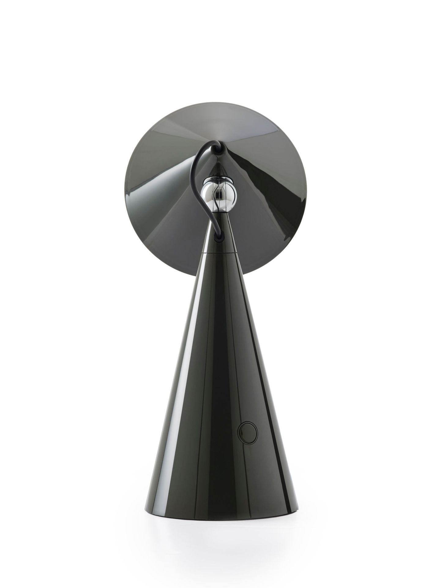 Schwarze Pose Akkuleuchte LED Tischleuchte von Tom Dixon, Kegelform, modernes Design für Innenräume.