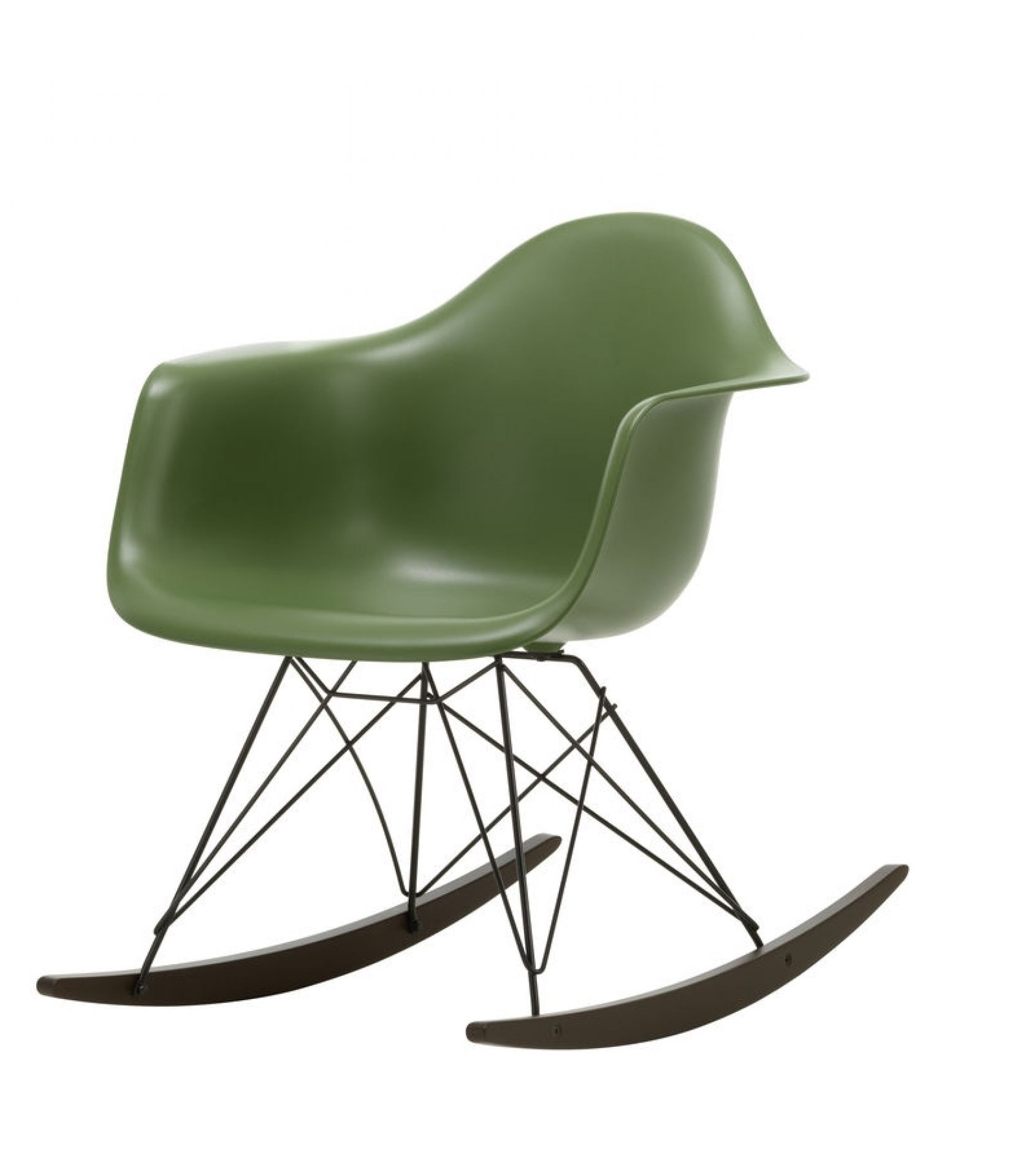 Eames Plastic Arm Rocking Chair chaise à bascule RAR Vitra Érable sombre - Chromé -Deep black