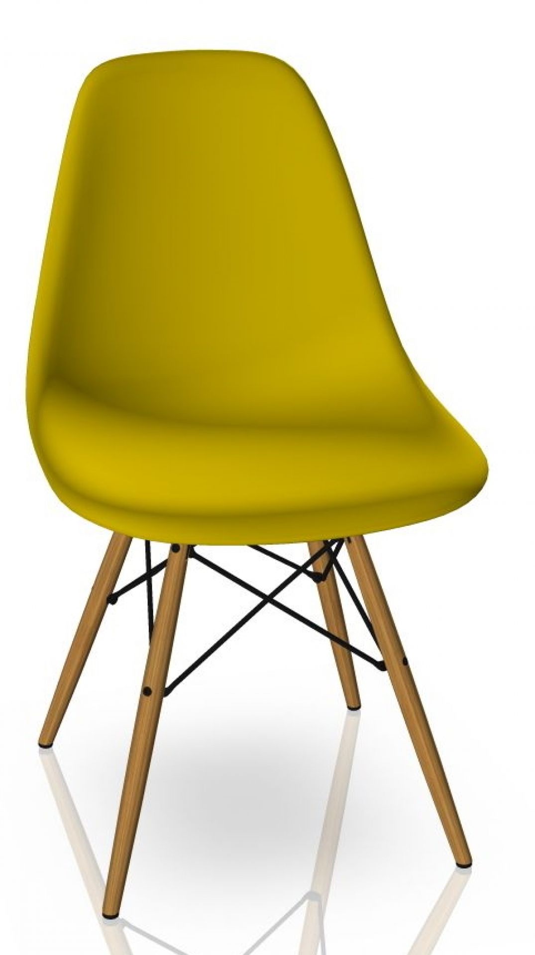 Eames Plastic Side Chair DSW Chaise Vitra Frêne couleur miel - Moutarde