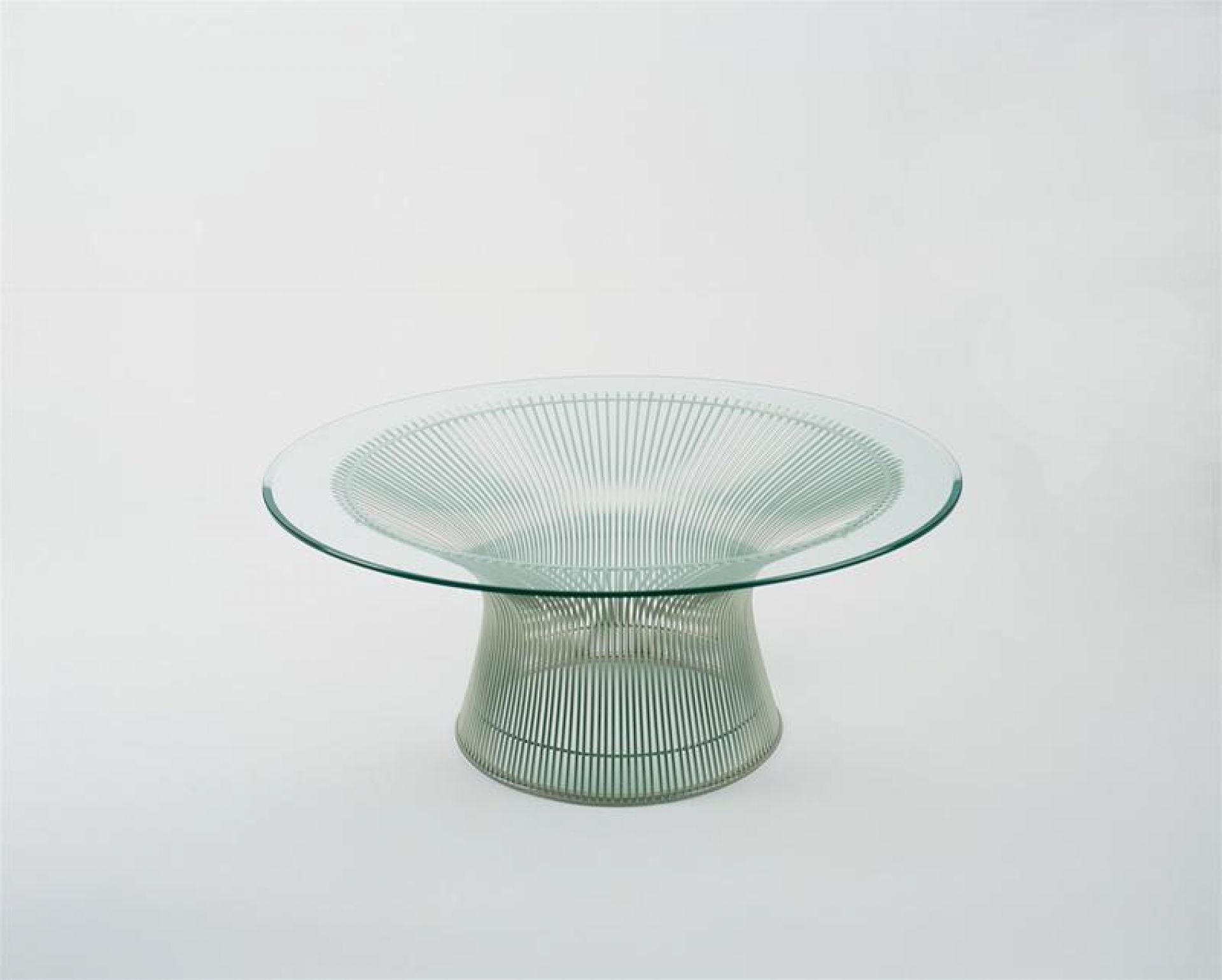 Platner Table basse cristal / nickel poli Knoll International - BOURSE RAPIDE