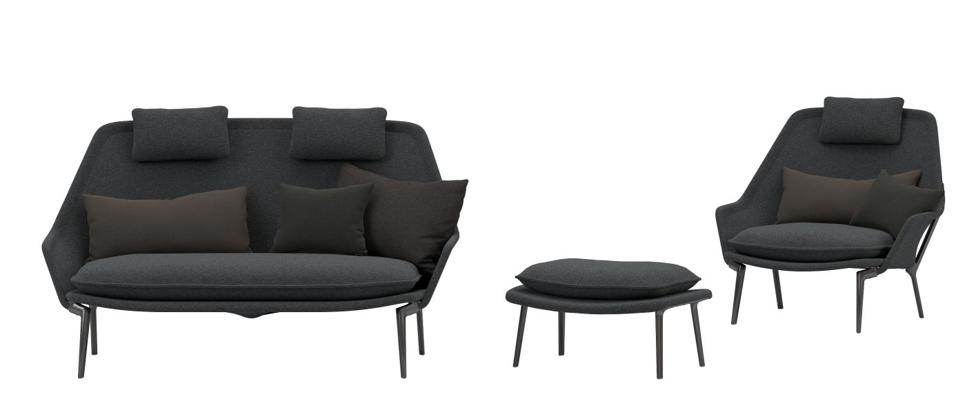 Slow Chair & Ottoman Fauteuil en tissu Vitra 