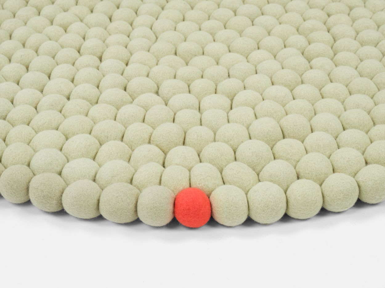 Big One Rund Tapis en feutre Ø 160 cm myfelt Beige vert