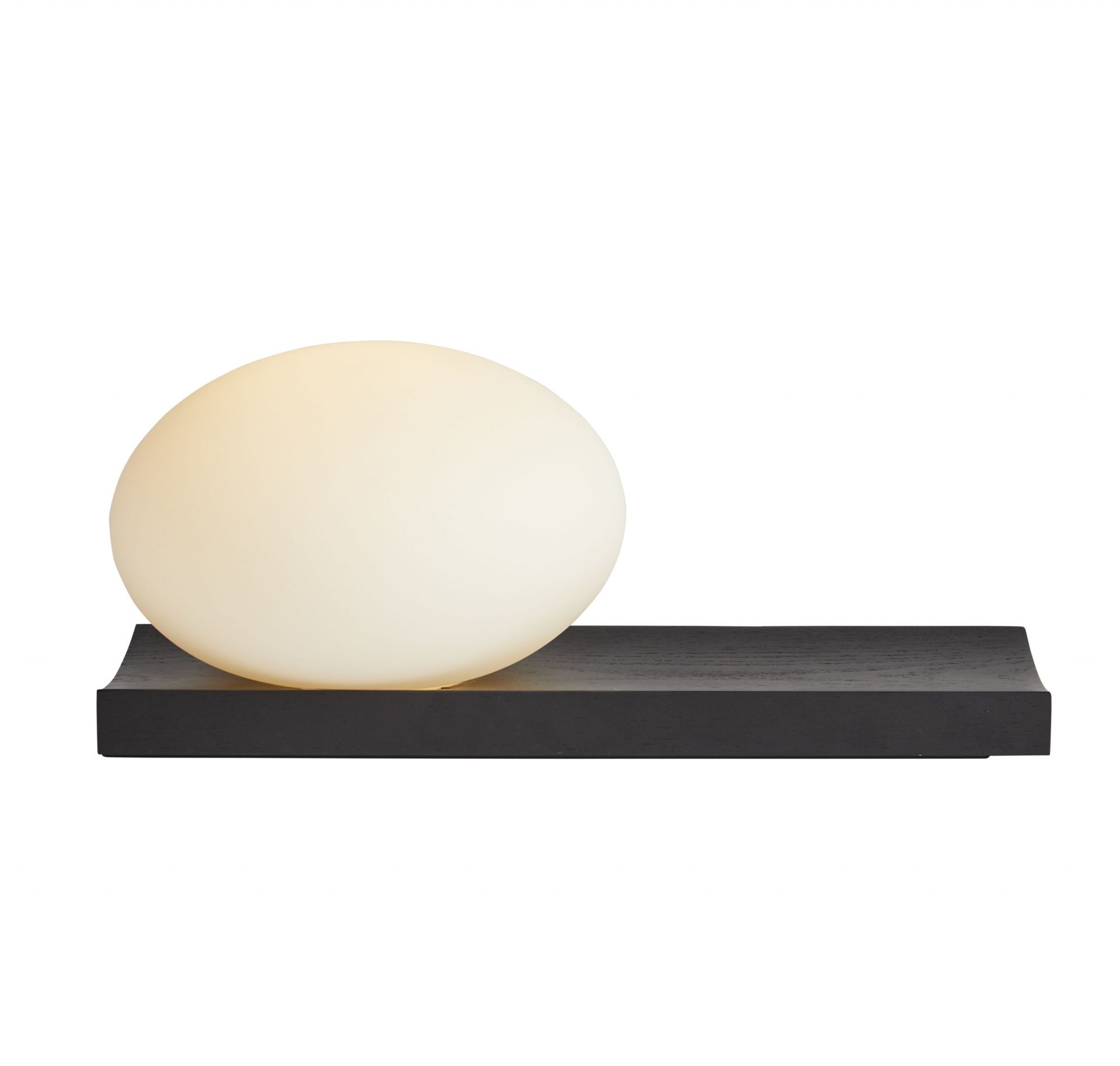 Dew table et applique murale frêne noir laqué Woud
